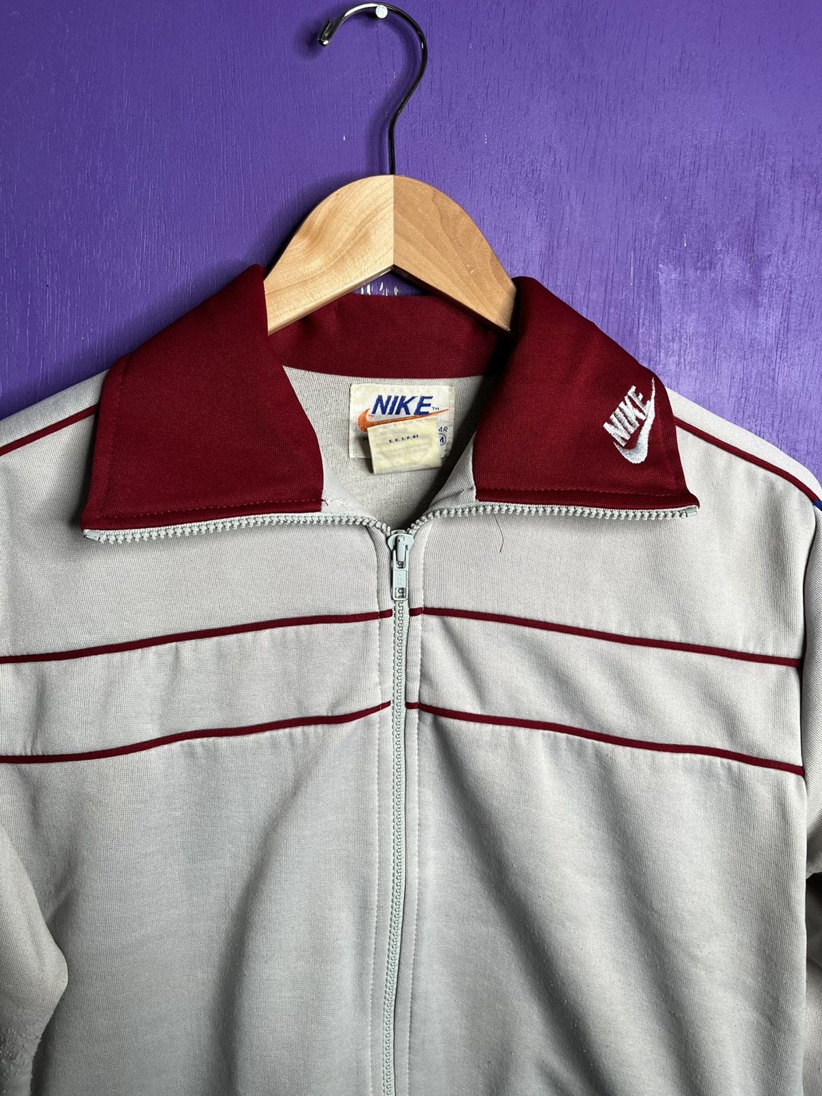 Nike × Vintage Vintage 70s Nike collar logo zip up jacket Size US M / EU 48-50 / 2 - 3 Thumbnail