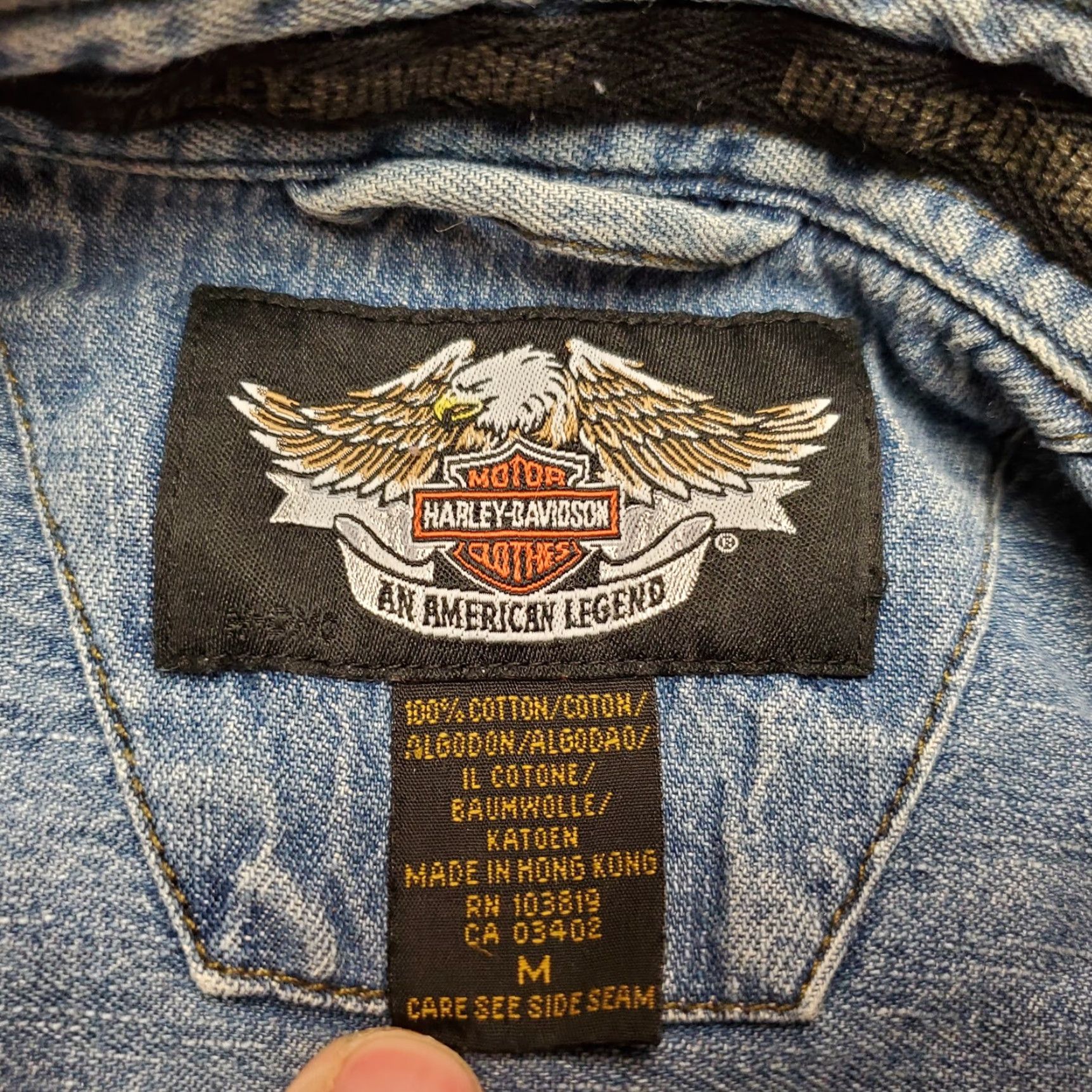 Harley Davidson VTG Harley Davidson Vest Womens Medium Blue Denim Sleeveless Motorcycle Casual Size M / US 6-8 / IT 42-44 - 3 Thumbnail