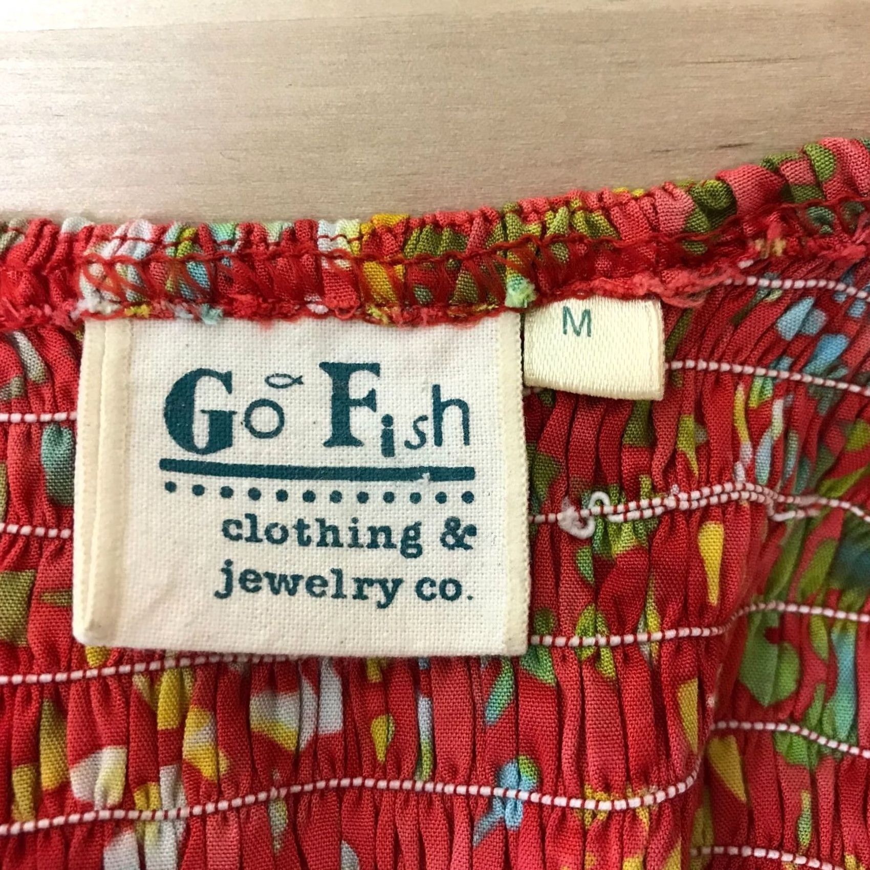 Vintage GO FISH Women's M Red Sleeveless Round Neck Stretch Top Fit & Flare Sundress Size M / US 6-8 / IT 42-44 - 7 Thumbnail