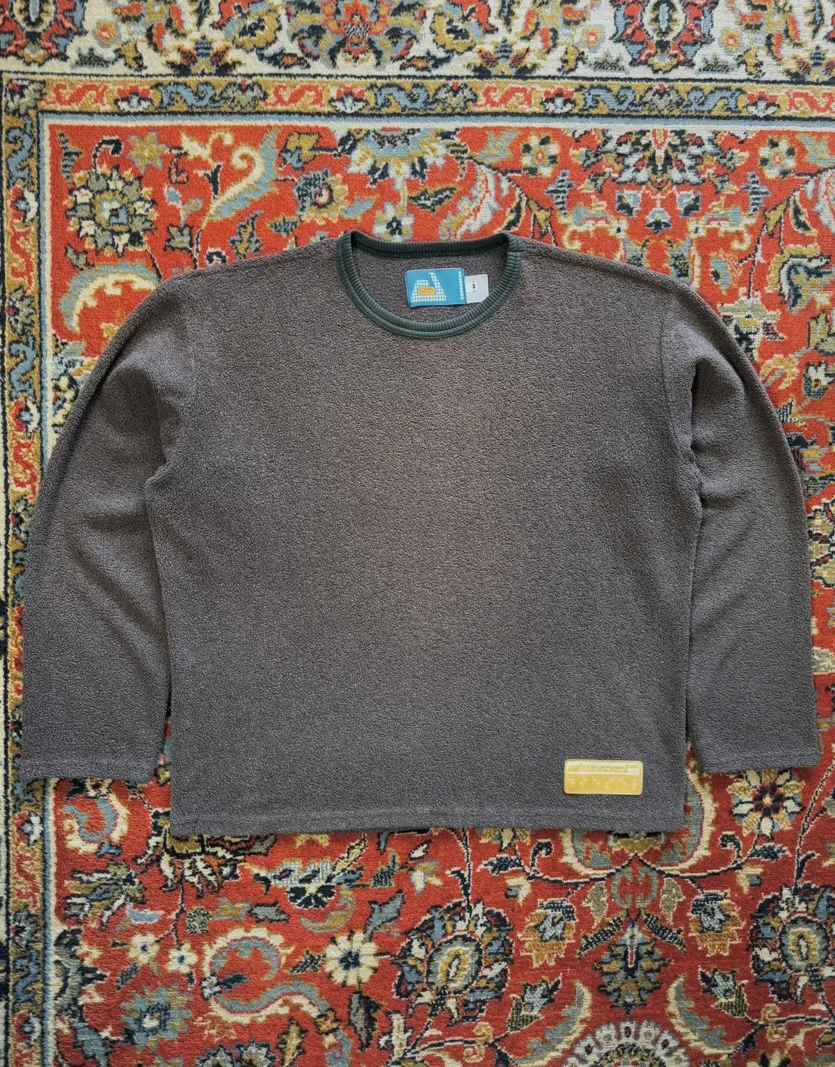 Diesel × Vintage 90s Vintage Diesel Rubber Logo Towel Knit Jumper Size US L / EU 52-54 / 3 - 4 Thumbnail