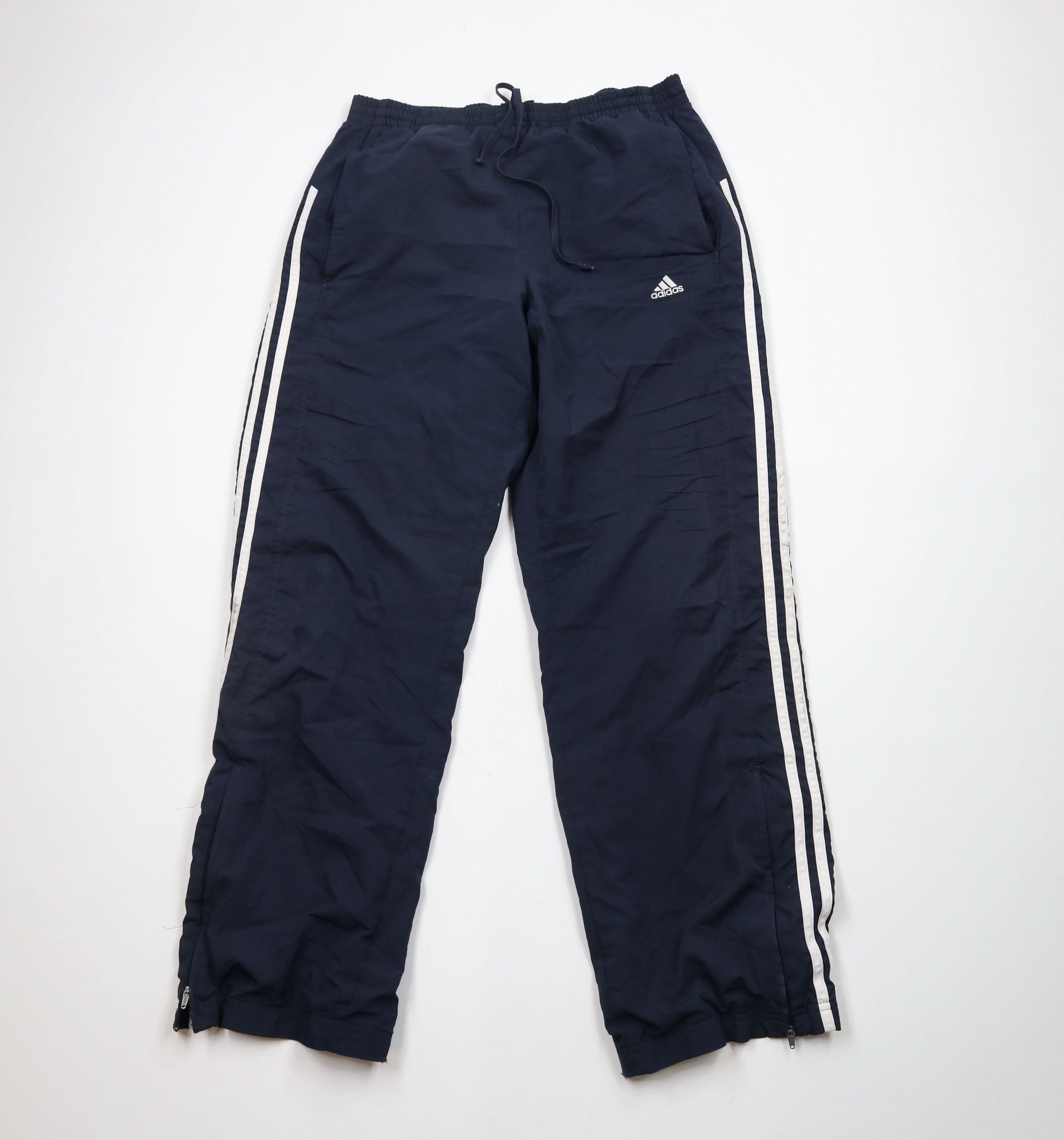 Adidas × Vintage Vintage Adidas Spell Out Striped Lined Wide Leg Pants Blue Size US 34 / EU 50 - 1 Thumbnail