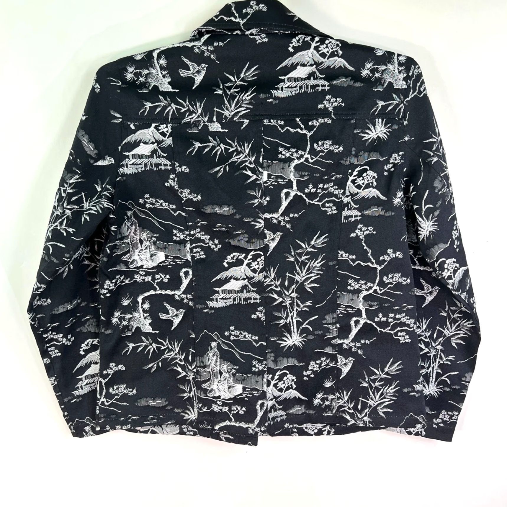 Vintage Chico's Blazer Shirt Womens Size M Black Embroidered Bonsai Garden Button Down Floral Vintage No Size M / US 6-8 / IT 42-44 - 5 Thumbnail