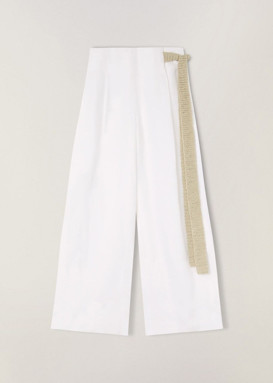 image of Loro Piana O1Srvl11E0424 Trouser In White, Women's (Size 26)
