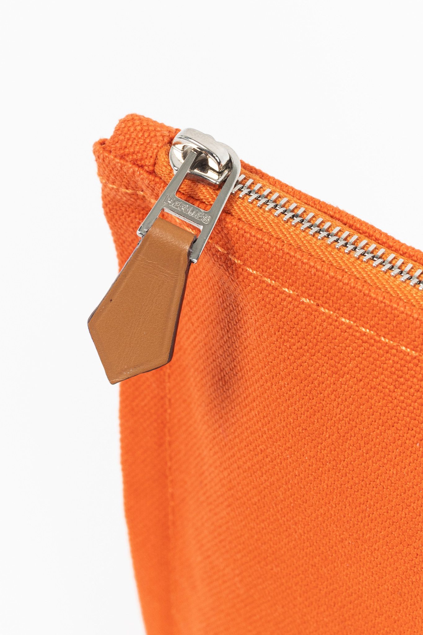 Hermes Hermes Flat Yachting GM Orange Logo Toile Pouch Size ONE SIZE - 7 Thumbnail