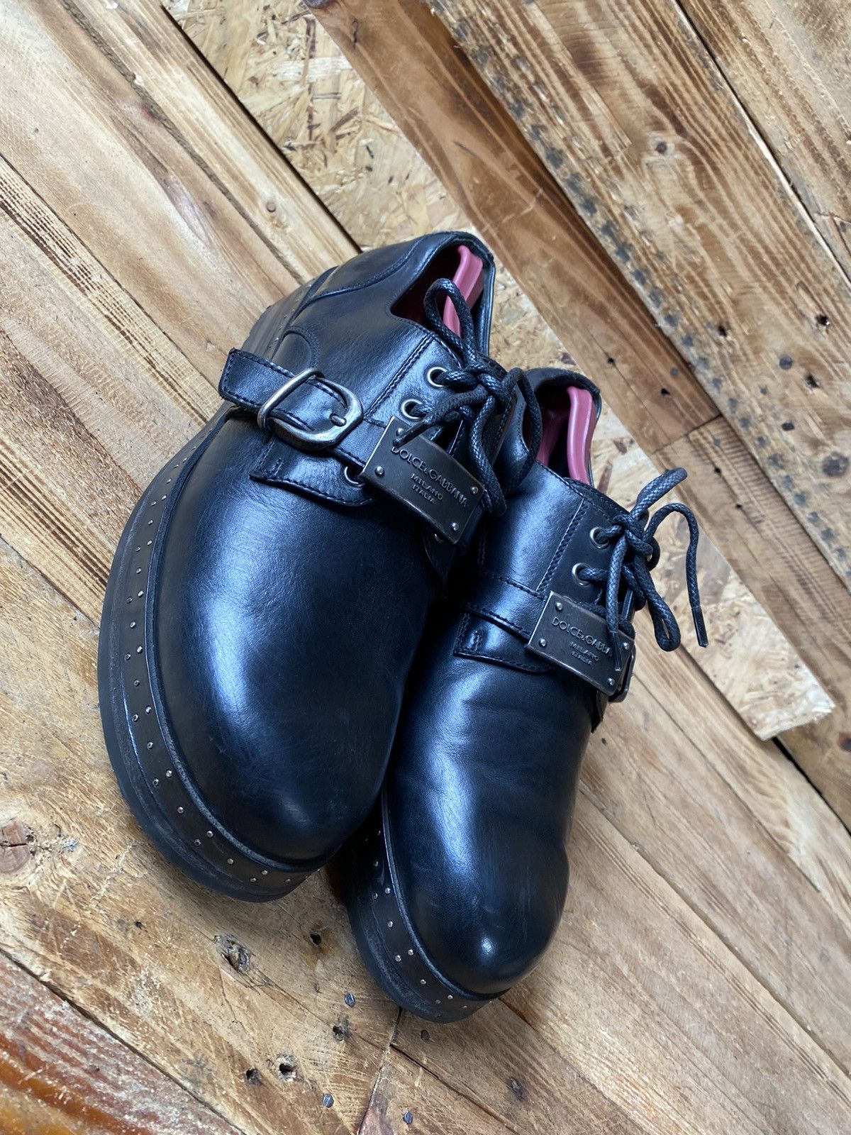 Dolce & Gabbana Dolce and gabbana derby studded black leather shoes sz Uk8 Size US 9 / EU 42 - 4 Thumbnail
