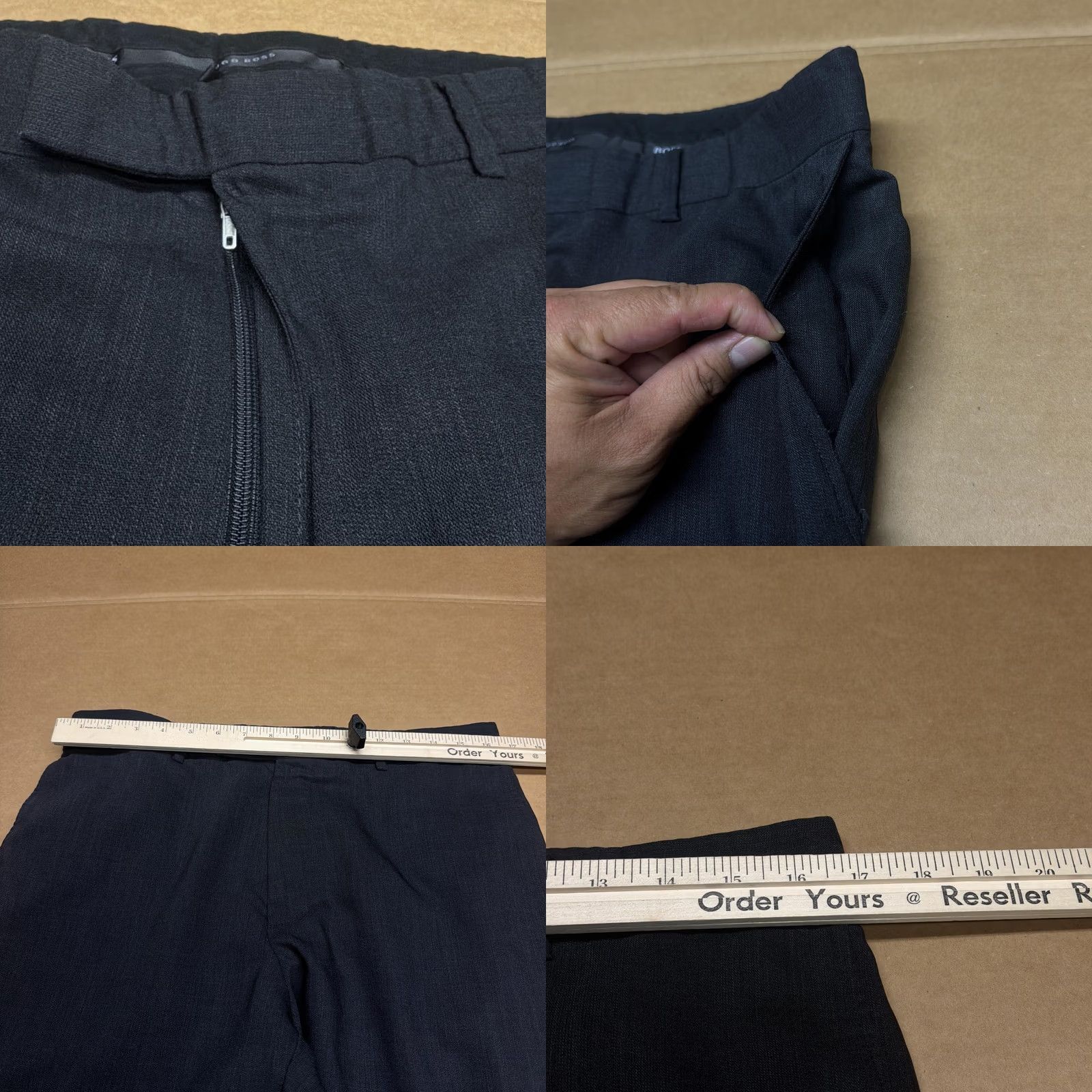 Hugo Boss Hugo Boss Dress Pants Mens 34x32 Gray Wool Flat Front Straight Business Size US 34 / EU 50 - 8 Thumbnail
