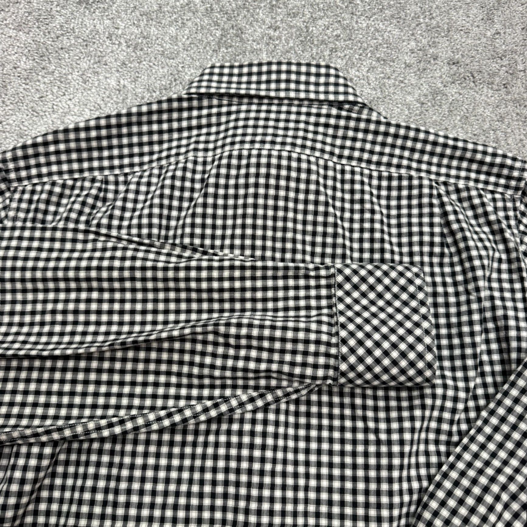 Vintage Black Brown 1826 Button-Down Shirt Mens M Gingham Cotton Long Sleeve Casual Shirt Size US M / EU 48-50 / 2 - 4 Thumbnail