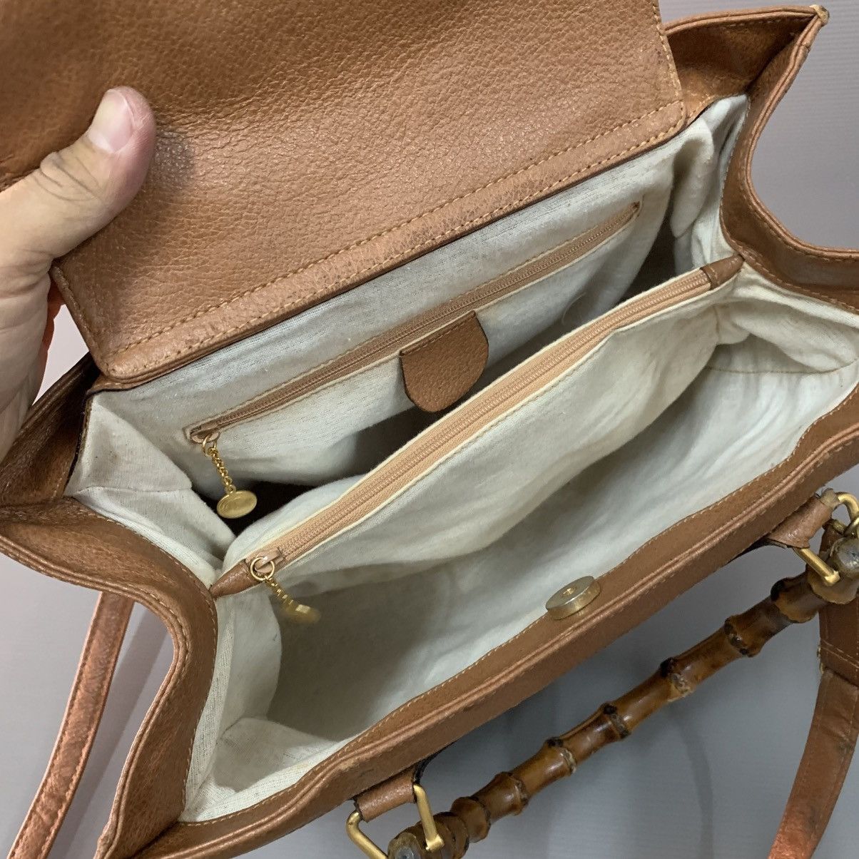 Gucci Gucci Bamboo Leather Vintage Handbag Size ONE SIZE - 11 Thumbnail