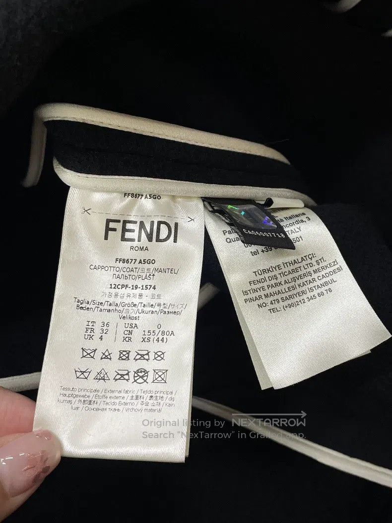 Fendi Fendi Black fox fur collar woolen coat, fur collar detacha Size XS / US 0-2 / IT 36-38 - 4 Thumbnail