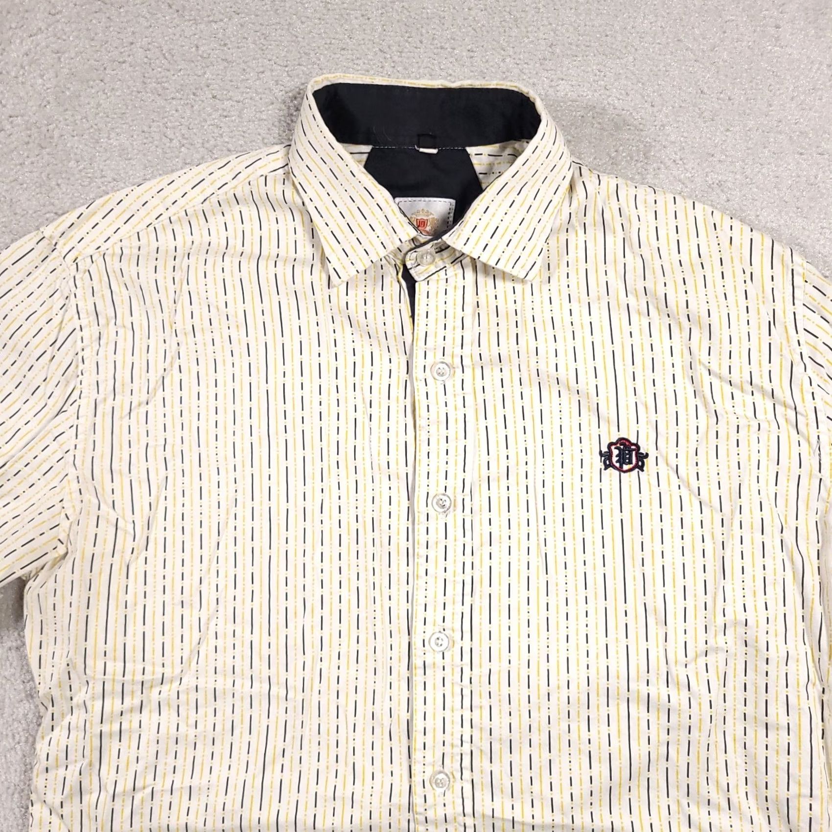 Vintage VINTAGE Levi Gardin Button Down Shirt Men Large Yellow Black Vertical Stripe Long Sleeve Size US L / EU 52-54 / 3 - 3 Thumbnail