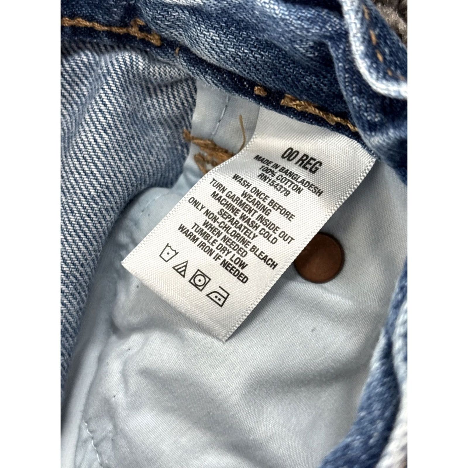 Aeropostale AEROPOSTALE Jeans 90s Baggy Light Wash Den om Women's 00 Relaxed High Rise Straight 30 In Inseam Denim Blue Cotton Blend Pockets Logo Size 24" / US 00 / IT 34 - 7 Thumbnail