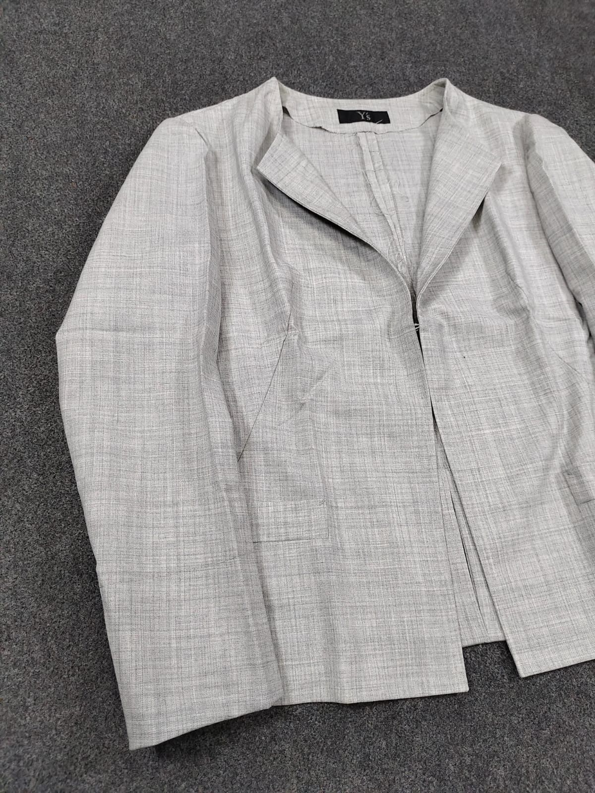 Yohji Yamamoto Y's by Yohji Yamamoto Archive Sample Collarless Grey Blazer Size M / US 6-8 / IT 42-44 - 8 Thumbnail