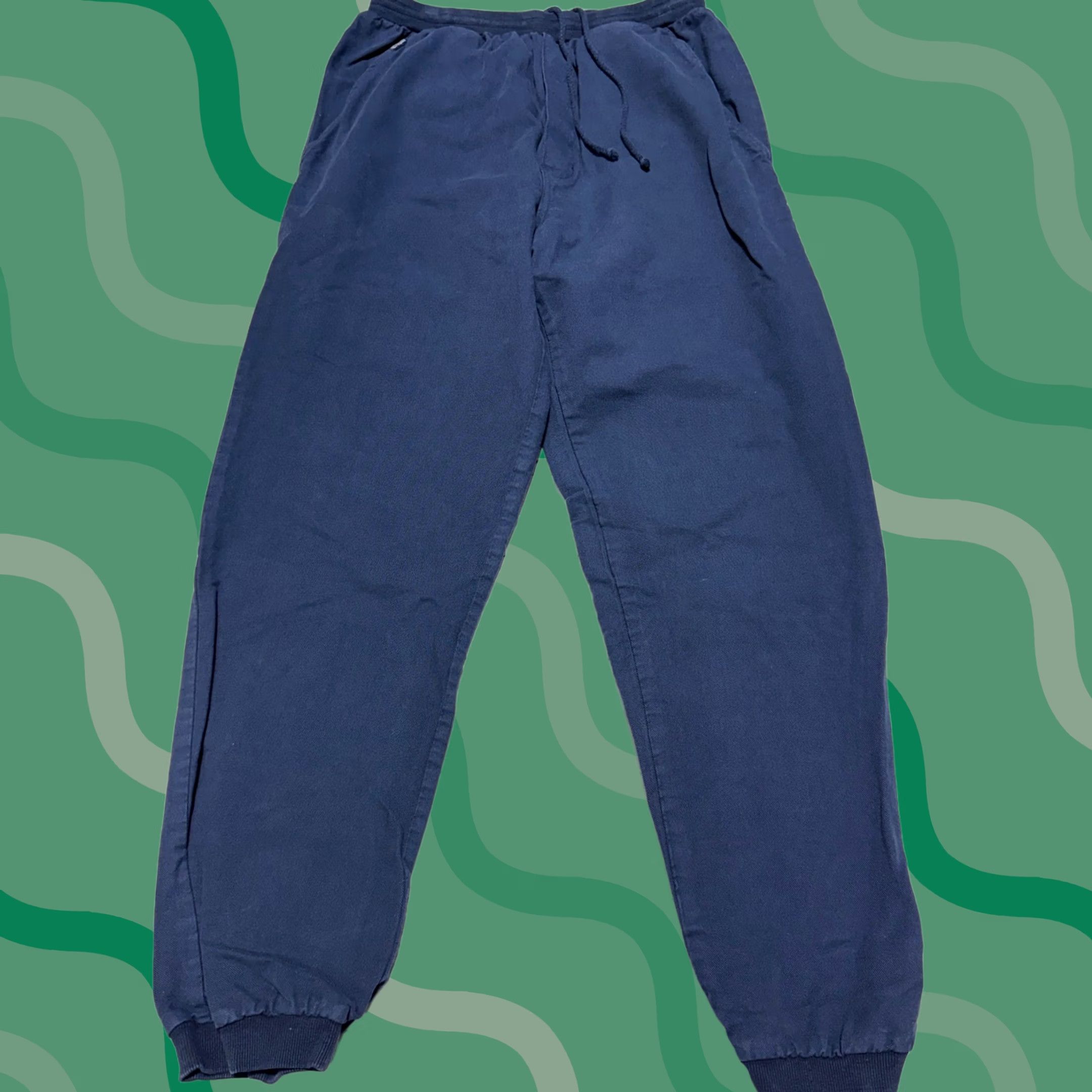 Vintage Crazy Shirts Jogger Pants Mens Large Navy Blue Cotton Twill Drawstring 00259 Size US XS / EU 42 / 0 - 1 Thumbnail
