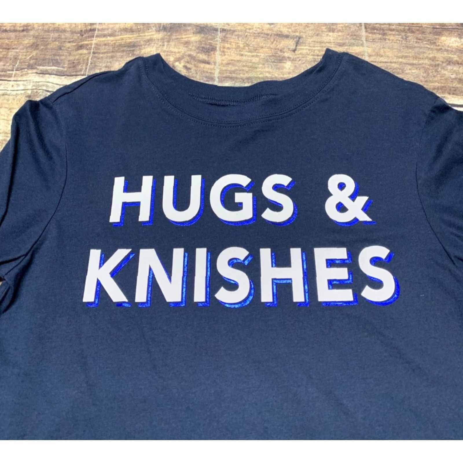 Vintage Zoe + Liv T-Shirt Size Small Long Sleeve Blue White Hugs & Knishes NEW Womens Shirt S Blue Size S / US 4 / IT 40 - 2 Thumbnail