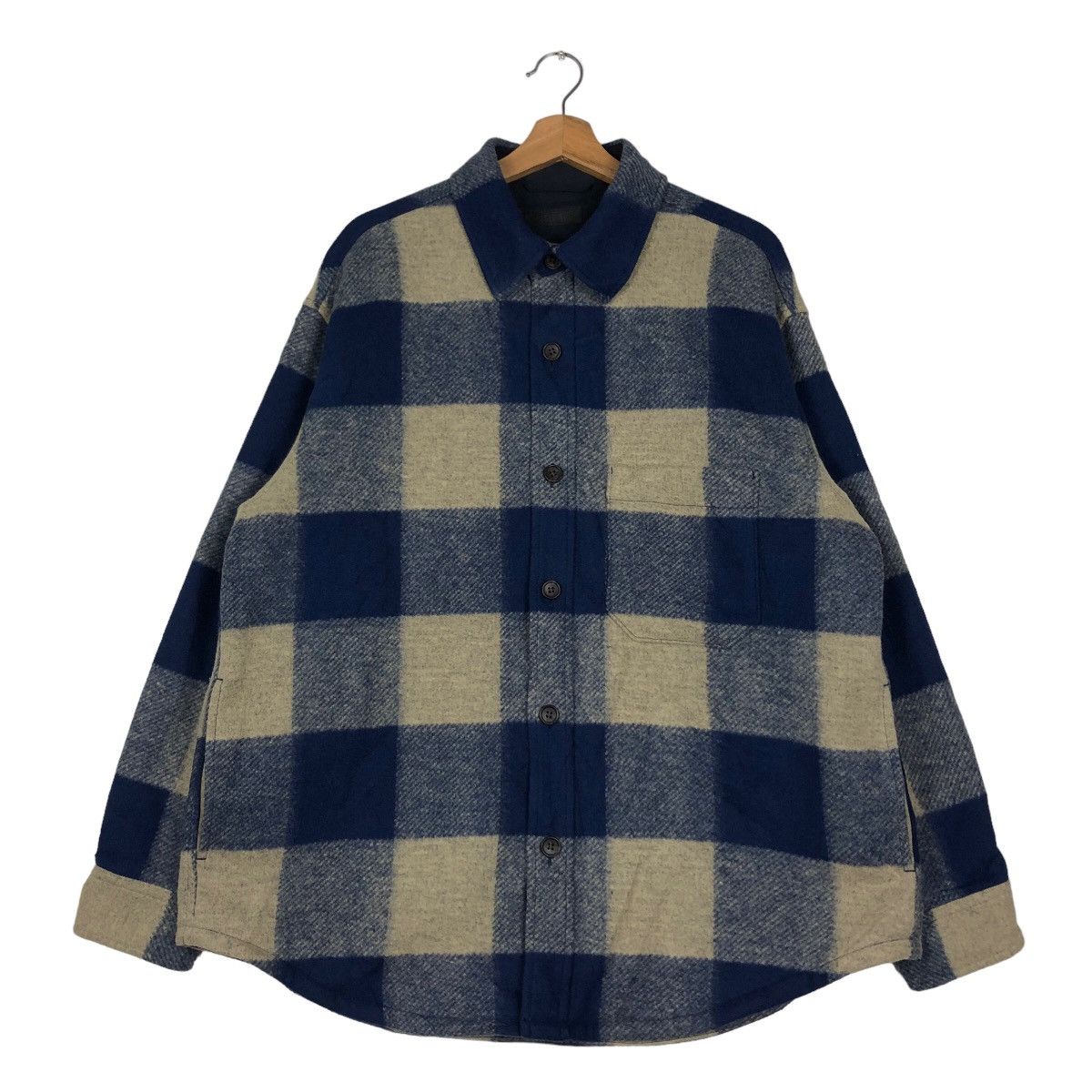 Japanese Brand 🔥Wool Shirt Jacket Uniqlo Issey Miyake Tartan Design Button Size US XL / EU 56 / 4 - 1 Thumbnail
