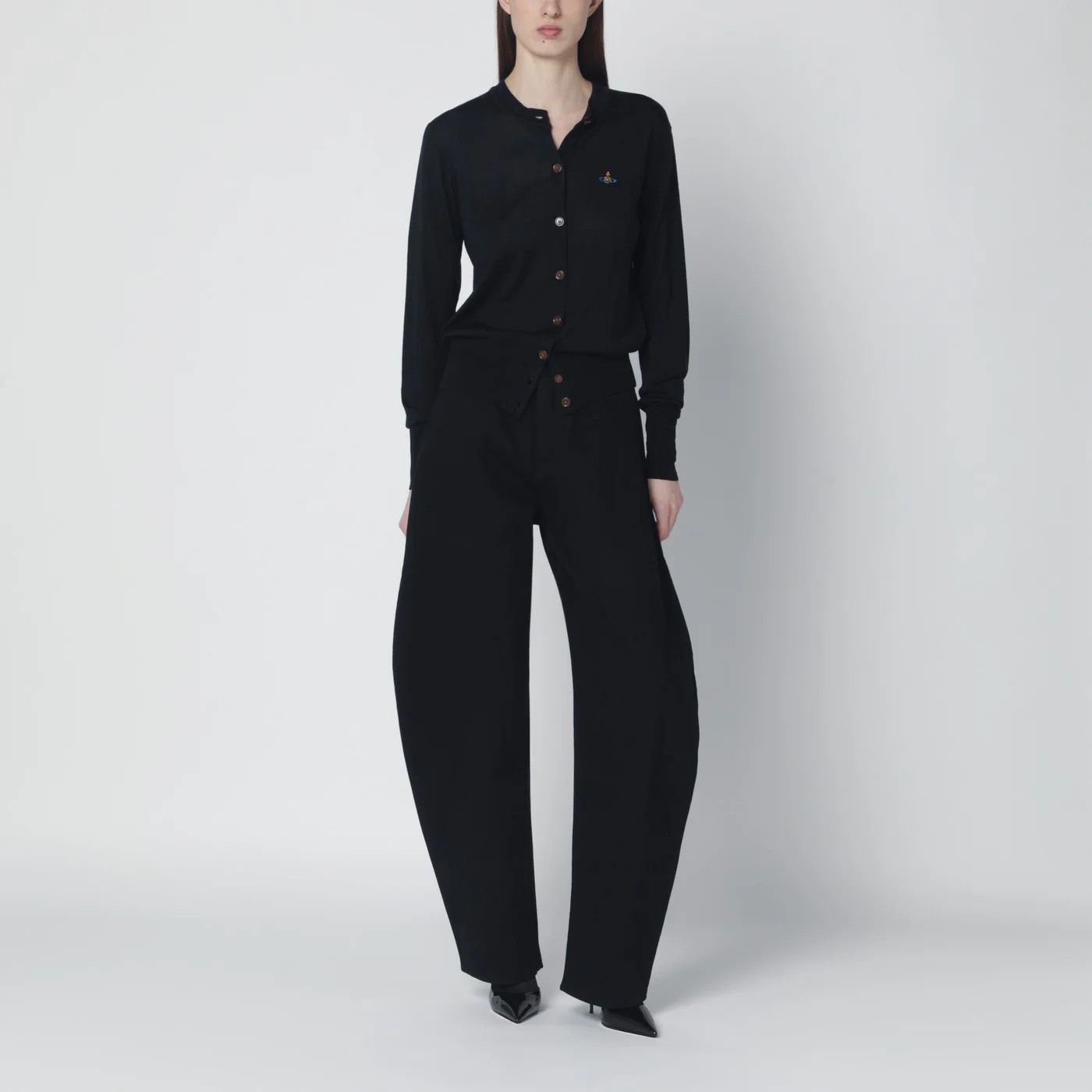 Vivienne Westwood o1d2blof0526 Wool And Silk Cardigan in Black Size M / US 6-8 / IT 42-44 - 1 Thumbnail