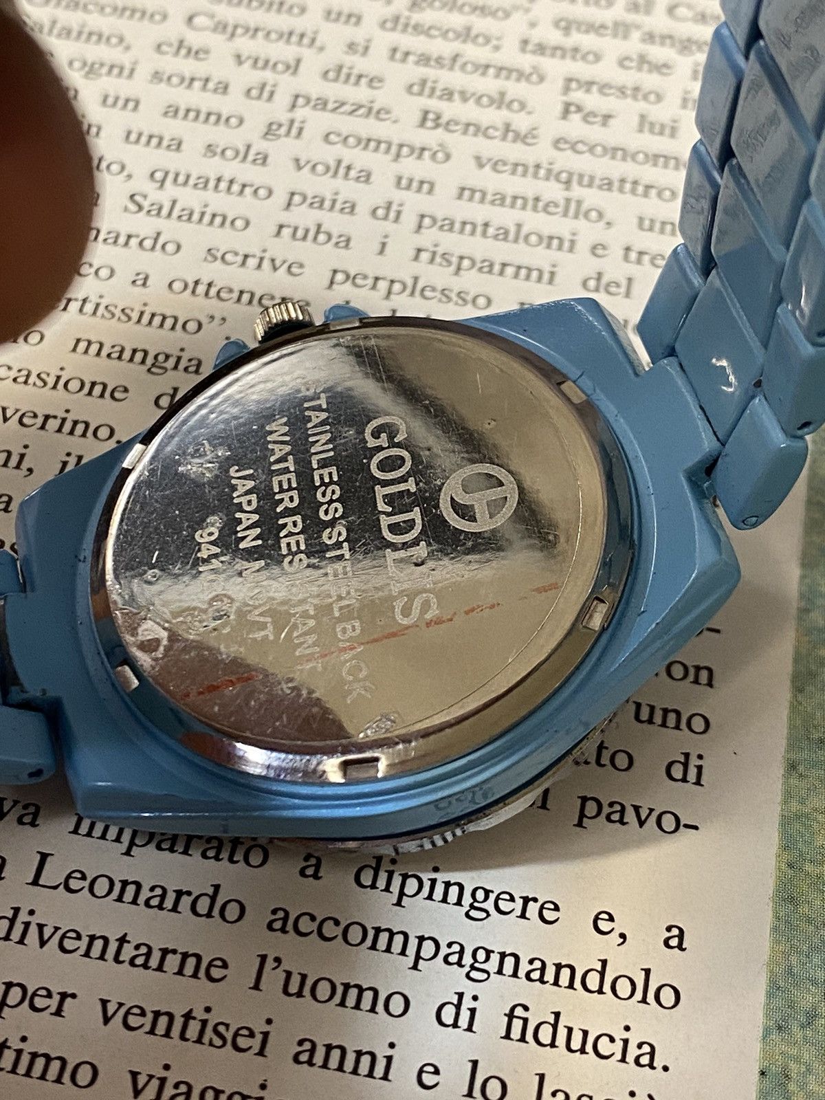 Japanese Brand × Jewelry × Vintage Goldias Blue Quartz Watch Rhinestones Size ONE SIZE - 9 Thumbnail