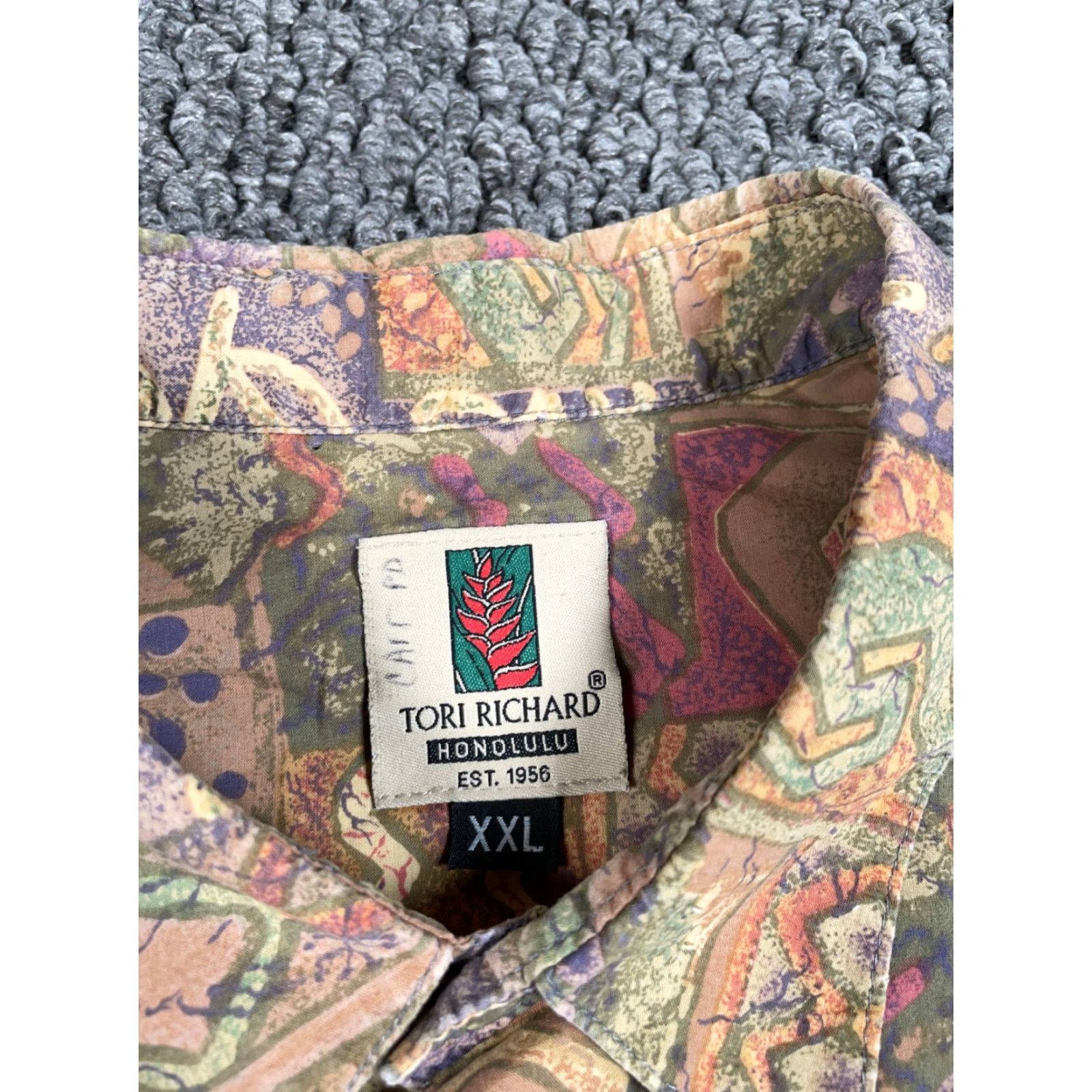 Tori Richard VINTAGE Tori Richard Patchwork Shirt Adult 2XL Brown Geometric Cotton Hawaiian Retro Men’s Shirt Size US XXL / EU 58 / 5 - 3 Thumbnail