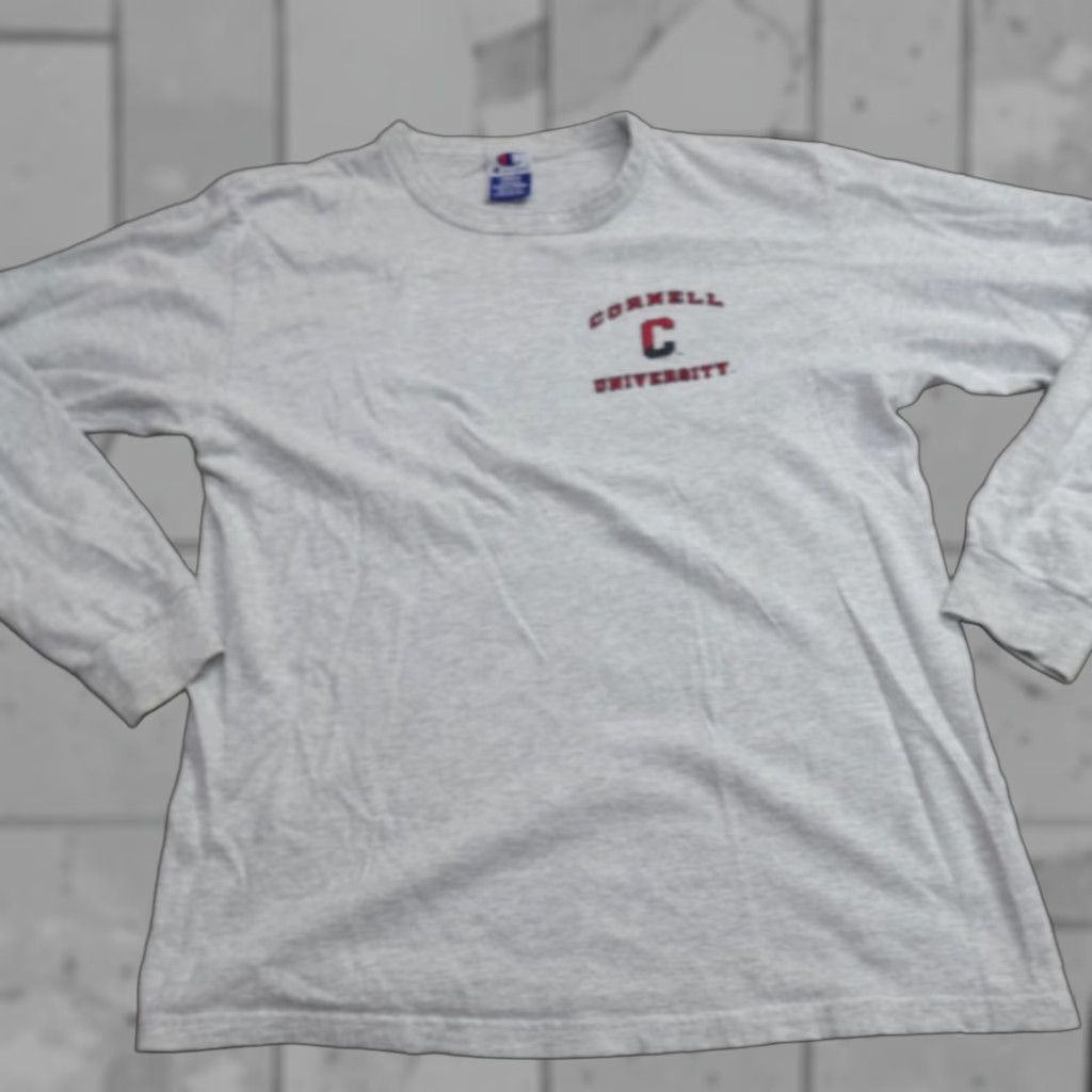 Vintage VINTAGE Cornell Shirt Small Gray Long Sleeve Champion Made in USA Size US S / EU 44-46 / 1 - 1 Thumbnail