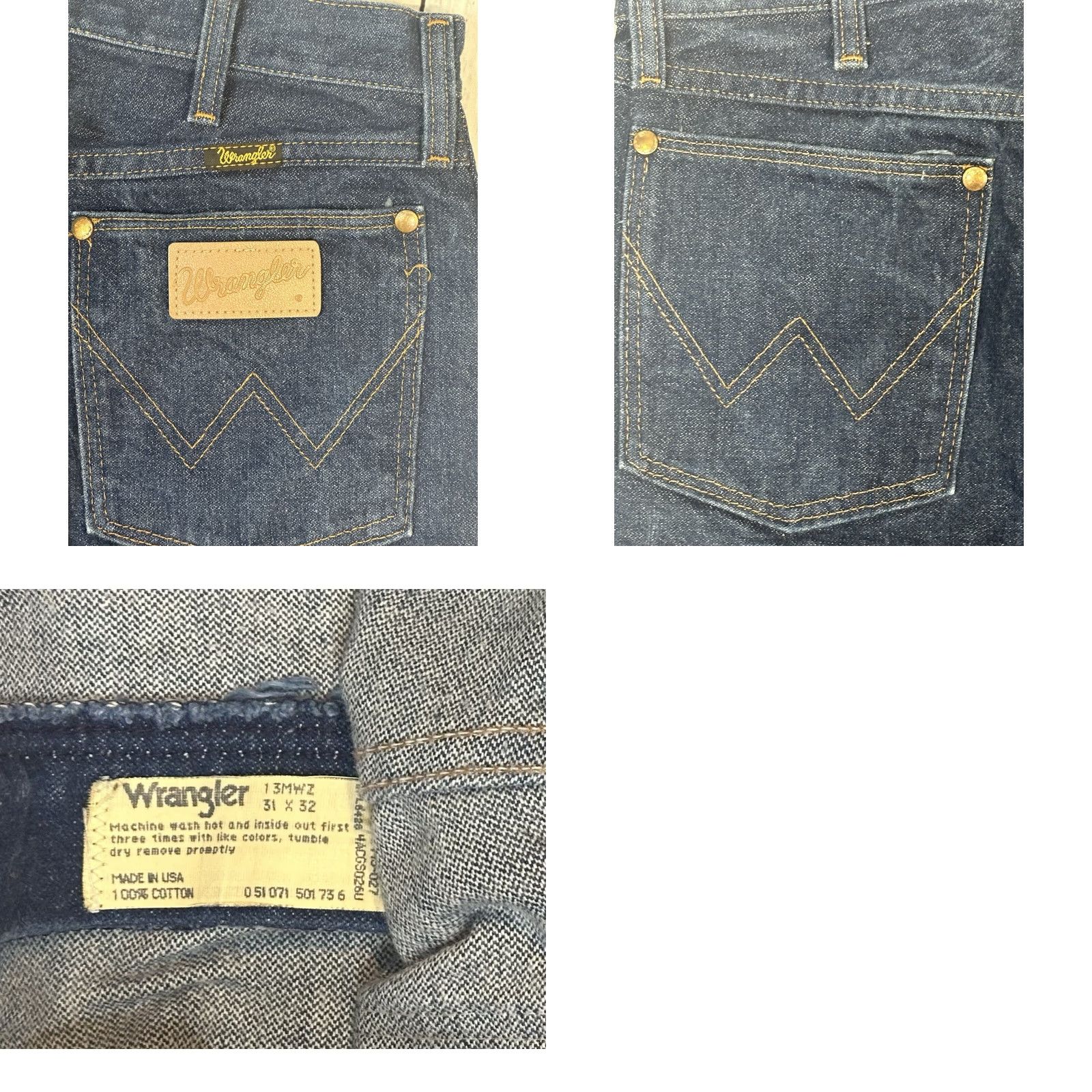 Wrangler VINTAGE Wrangler Denim Jeans 31 x 32 USA Made 13MVZ Cotton Cowboy Wrangler Cowboy Cut Jeans Mens Blue 31x32 Denim Size US 31 - 8 Thumbnail