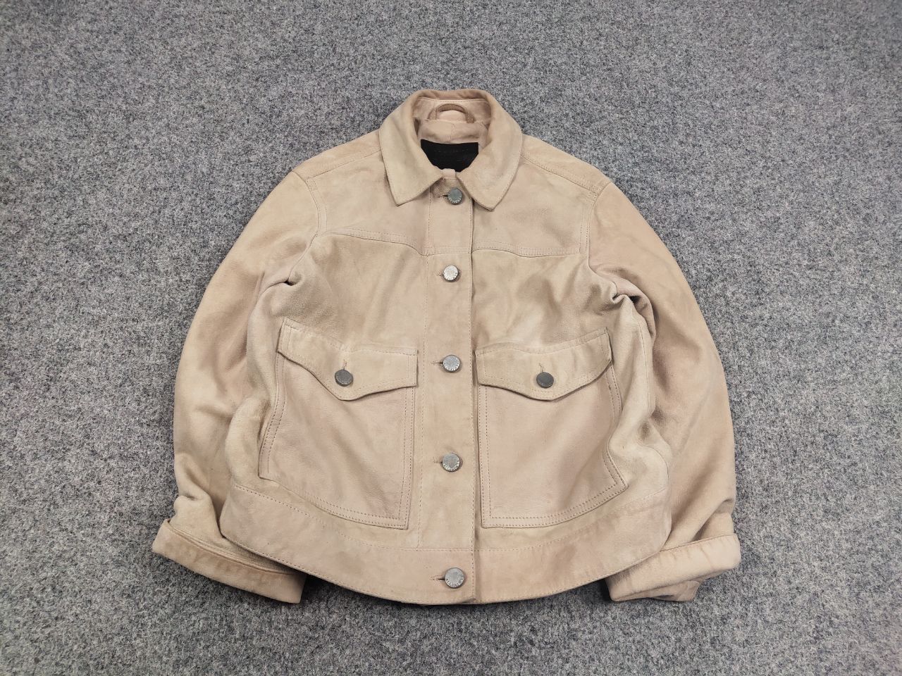 Allsaints Allsaints Sukes Suede Leather Dusty Pink Beige Jacket Size XS / US 0-2 / IT 36-38 - 1 Thumbnail