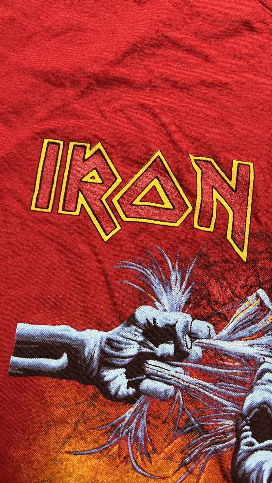 Band Tees 1993 Iron Maiden ripped head “a real dead one” rare t shirt Size US XL / EU 56 / 4 - 6 Thumbnail