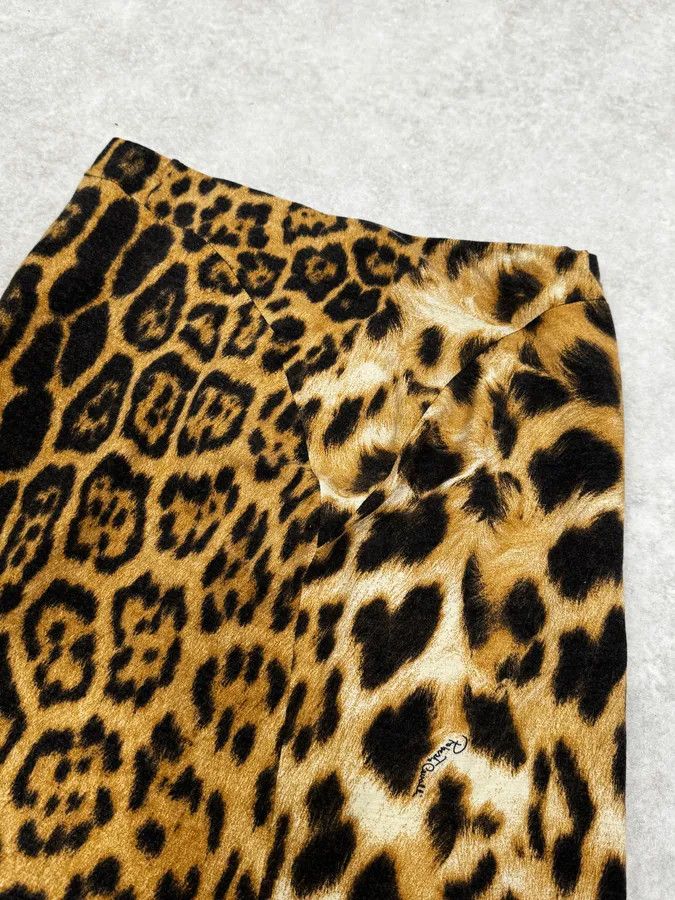 Roberto Cavalli AW2003 Roberto Cavalli Leopard Wool Skirt Size 28" / US 6 / IT 42 - 6 Thumbnail