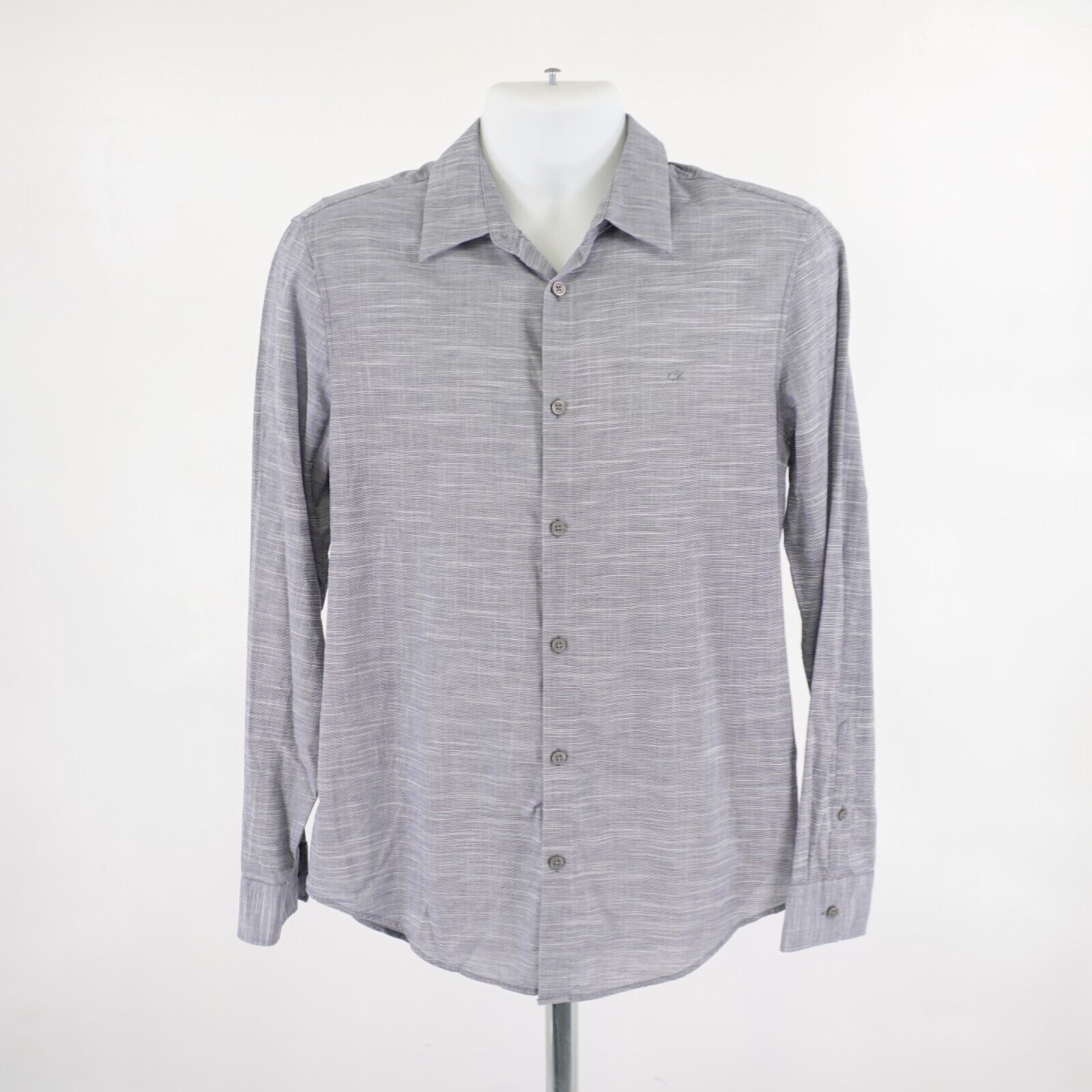 Calvin Klein Calvin Klein Medium Heather Gray Cotton Stretch Collared Dre Size US M / EU 48-50 / 2 - 4 Thumbnail
