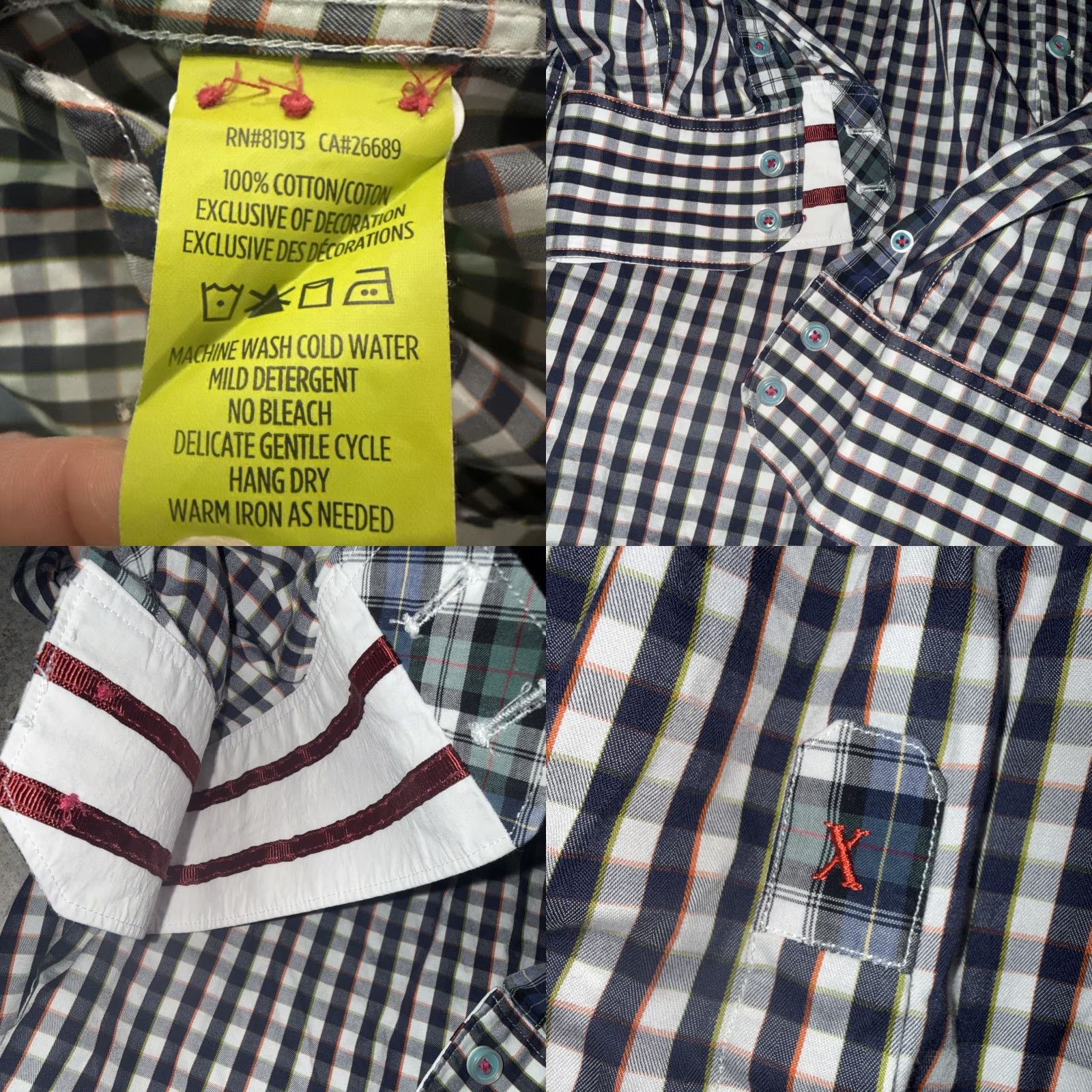 Robert Graham VINTAGE Robert Graham X Tailored Fit Blue White Plaid Cotton Embroidered Shirt XL Size US XL / EU 56 / 4 - 8 Thumbnail