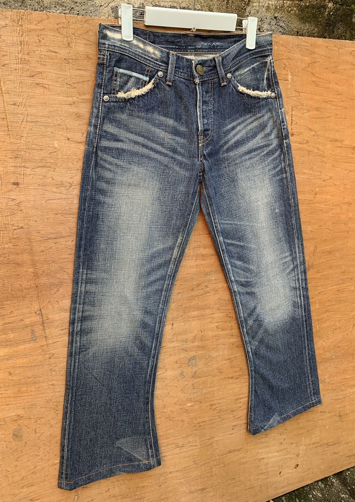 Levi's 🔥🔥 Levis Selvedge Blue Line Curve Bootcut Denim Jeans Size US 28 / EU 44 - 3 Thumbnail