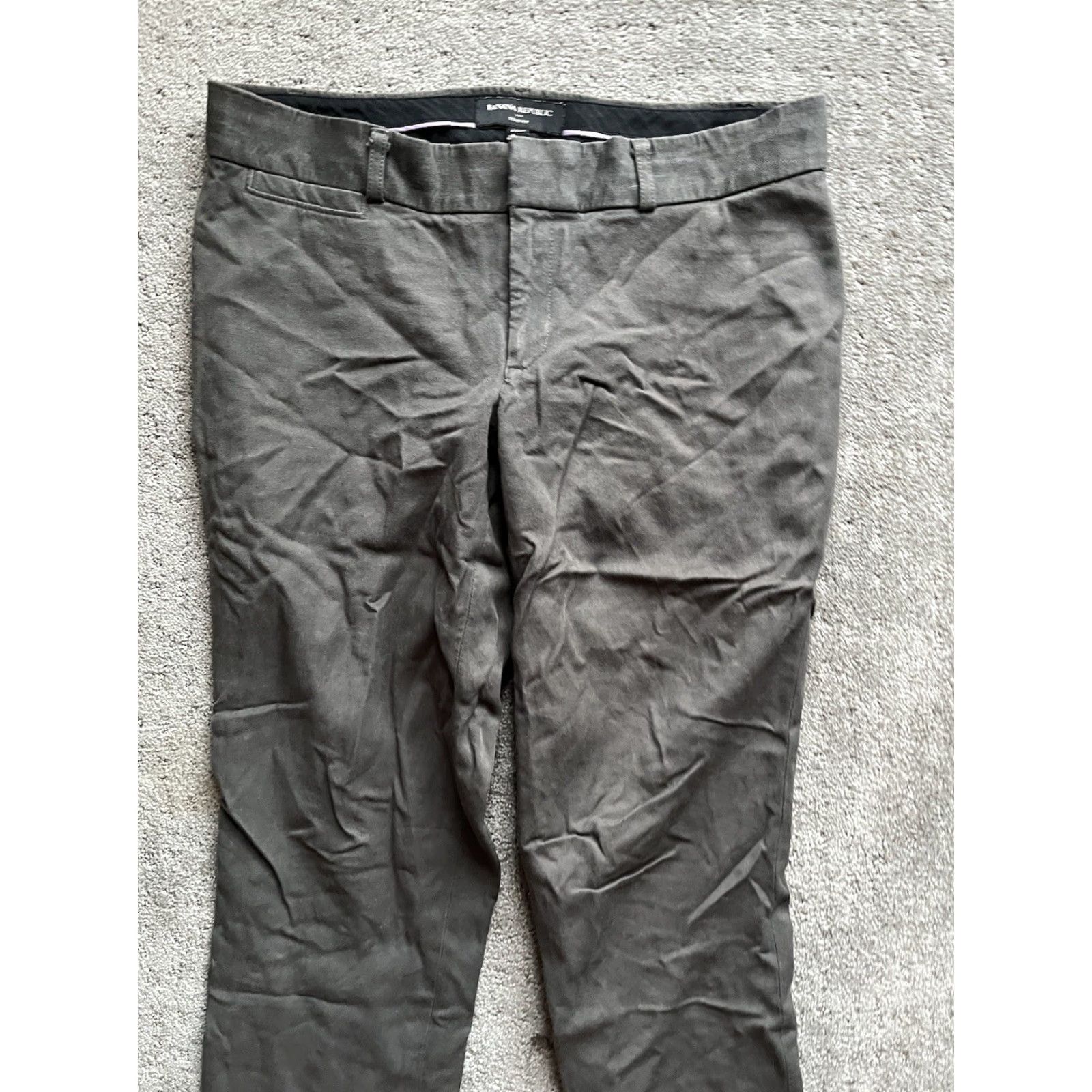 Banana Republic Banana Republic Sloan Slim Pants Women's 6 Green Solid Cropped Size 28" / US 6 / IT 42 - 2 Thumbnail