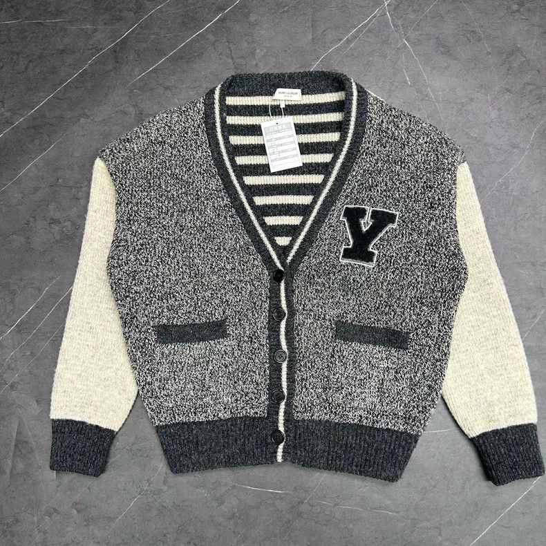 Saint Laurent Paris Woolen knitted cardigan sweater 2505-Ne