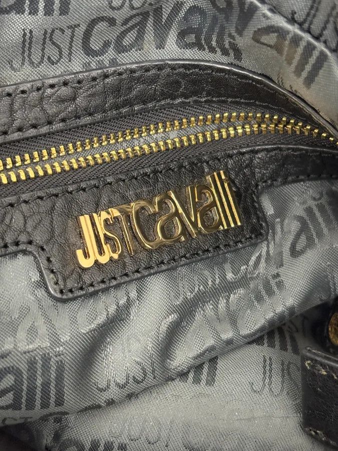 Just Cavalli AW2011 Cavalli Tassel Black Leather Hobo Handle Bag Size ONE SIZE - 11 Thumbnail