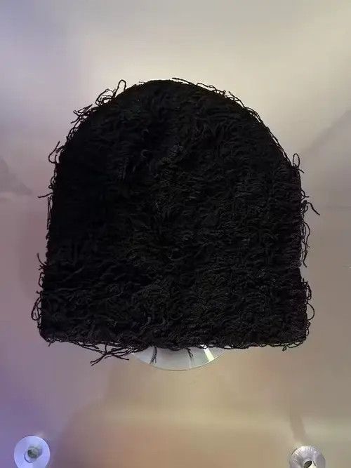Japanese Brand Distressed Knitted Beanie (black) Size ONE SIZE - 3 Thumbnail