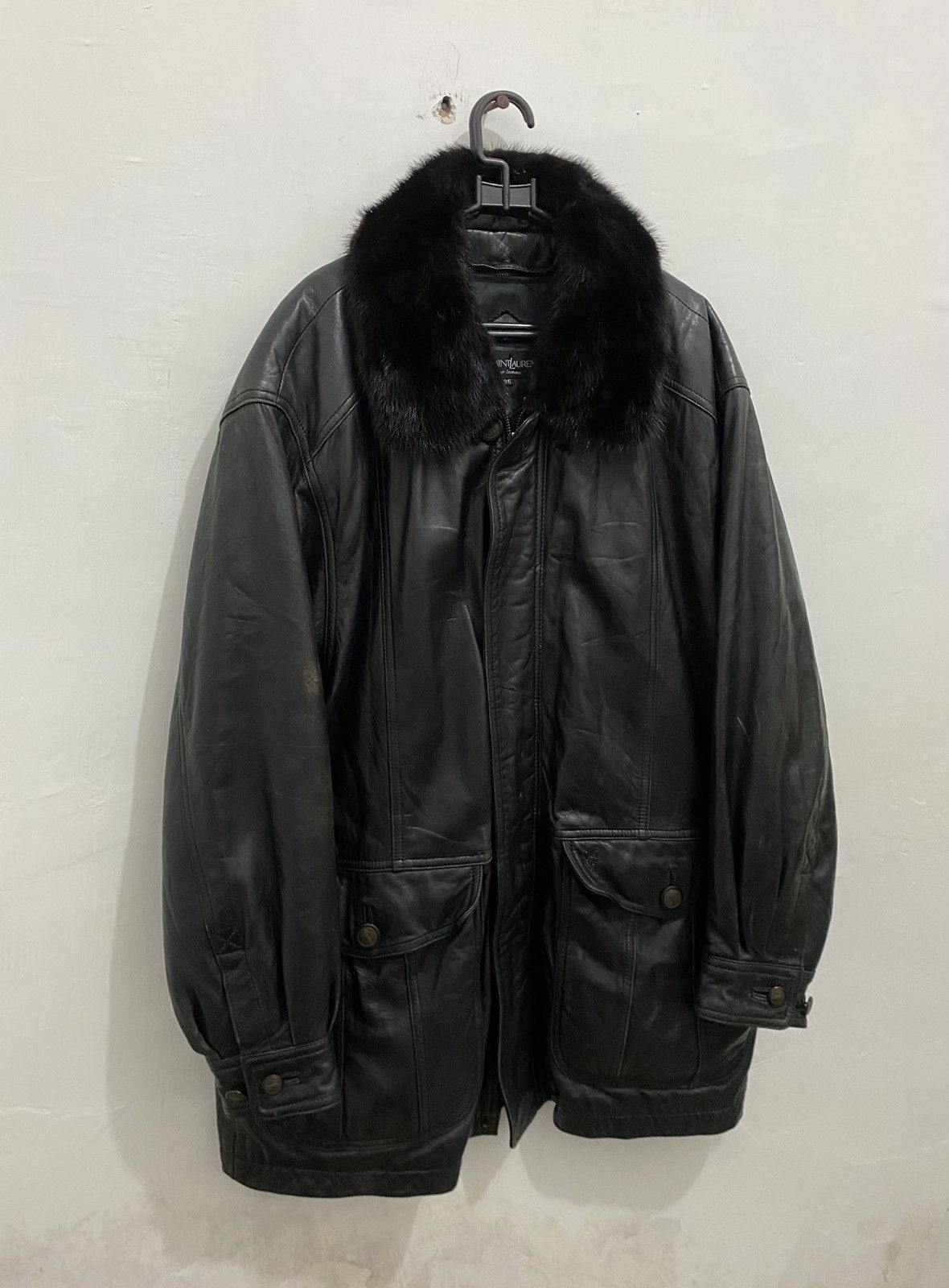 Saint Laurent Paris 💥Leather💥Yves Saint Laurent Leather Coat Size US L / EU 52-54 / 3 - 4 Thumbnail