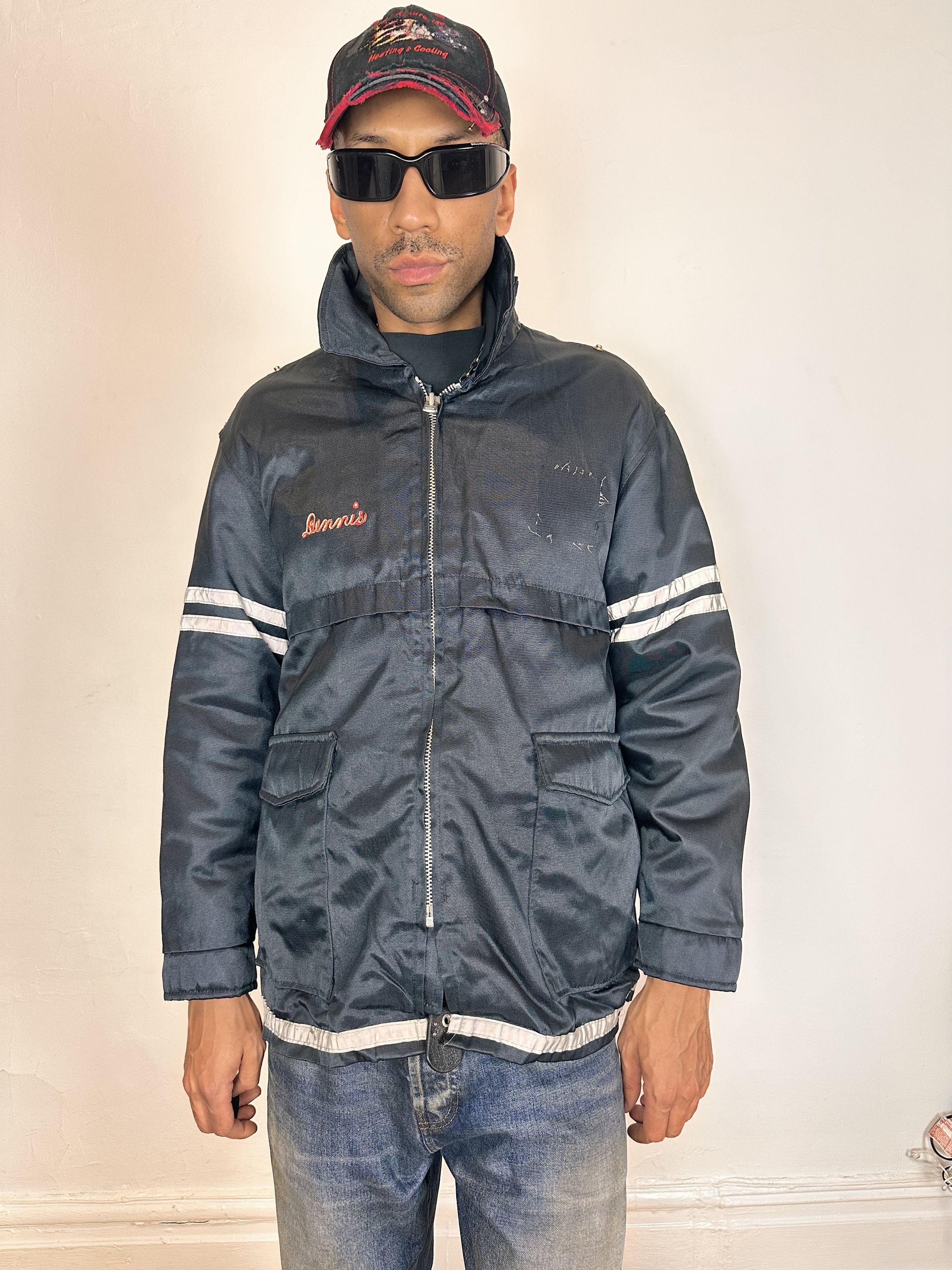 Vintage Vintage Dark Blue High Vis Utility Work Jacket - XL Size US XL / EU 56 / 4 - 3 Thumbnail