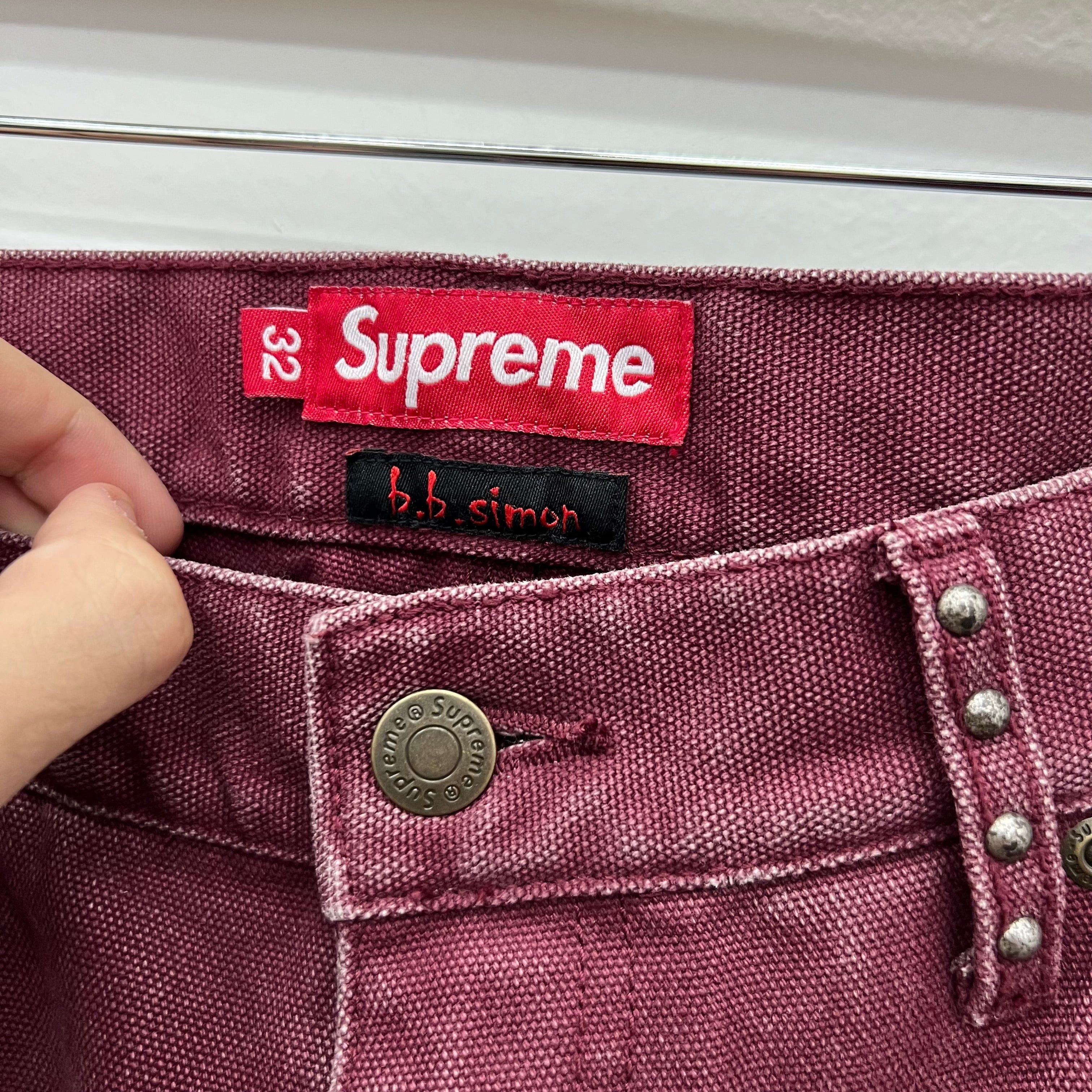 B.B. Simon × Supreme Supreme BB Simon Red Carpenter Pants - Size 32 Size US 32 / EU 48 - 5 Thumbnail