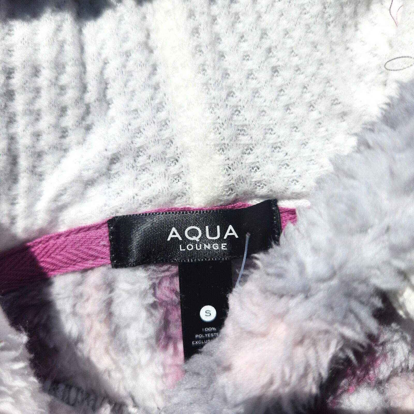 The Unbranded Brand Aqua Women Plaid Grey/Ivory Hooded Sweatshirt Size S Size S / US 4 / IT 40 - 4 Thumbnail