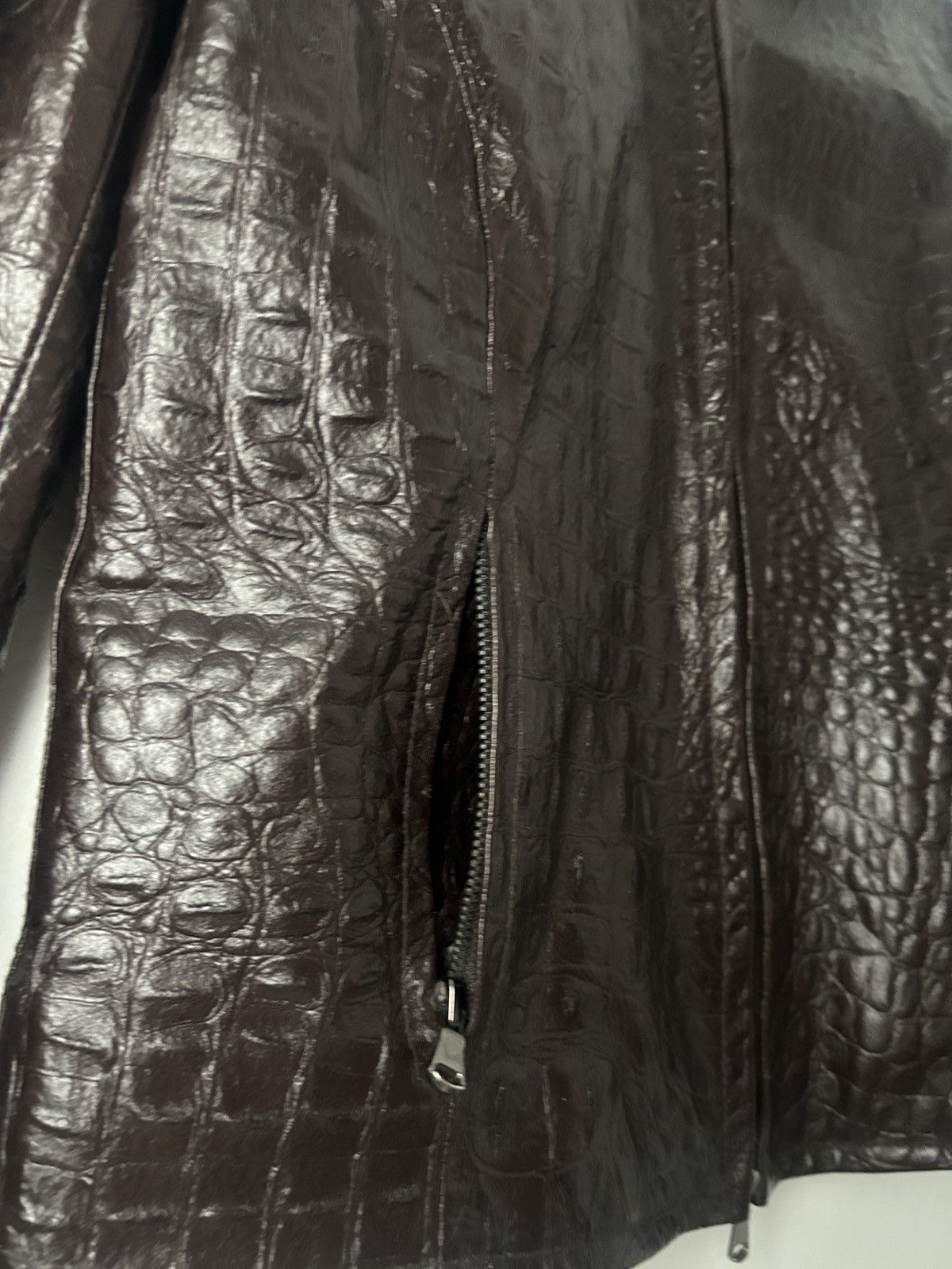 Vera Pelle VINTAGE VERA PELLA CROCODILE LEATHER JACKET Size L / US 10 / IT 46 - 3 Thumbnail