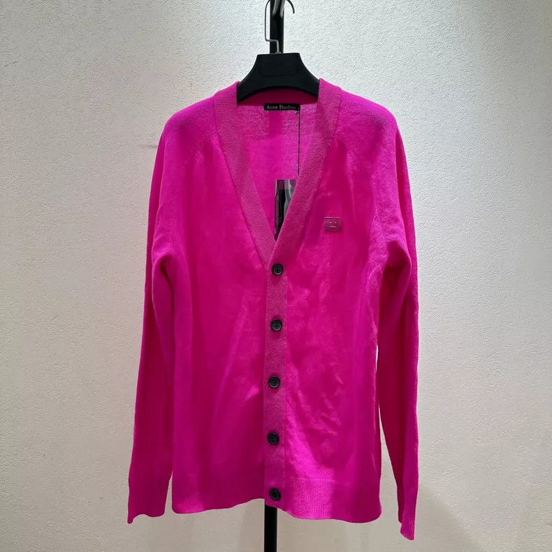 Acne Studios Acne Studios A rose red embroidered cardigan Size S / US 4 / IT 40 - 1 Thumbnail