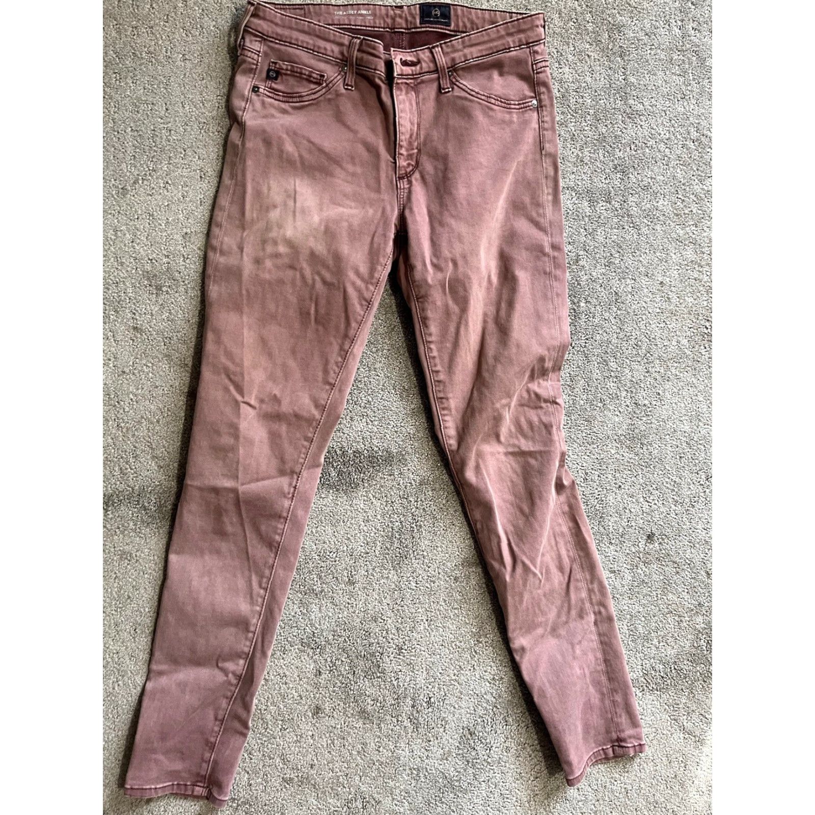 Denime AG Adriano Goldschmied The Abbey Skinny Jeans Women Size 26R Pink 26" Inseam Modern Size ONE SIZE - 3 Thumbnail