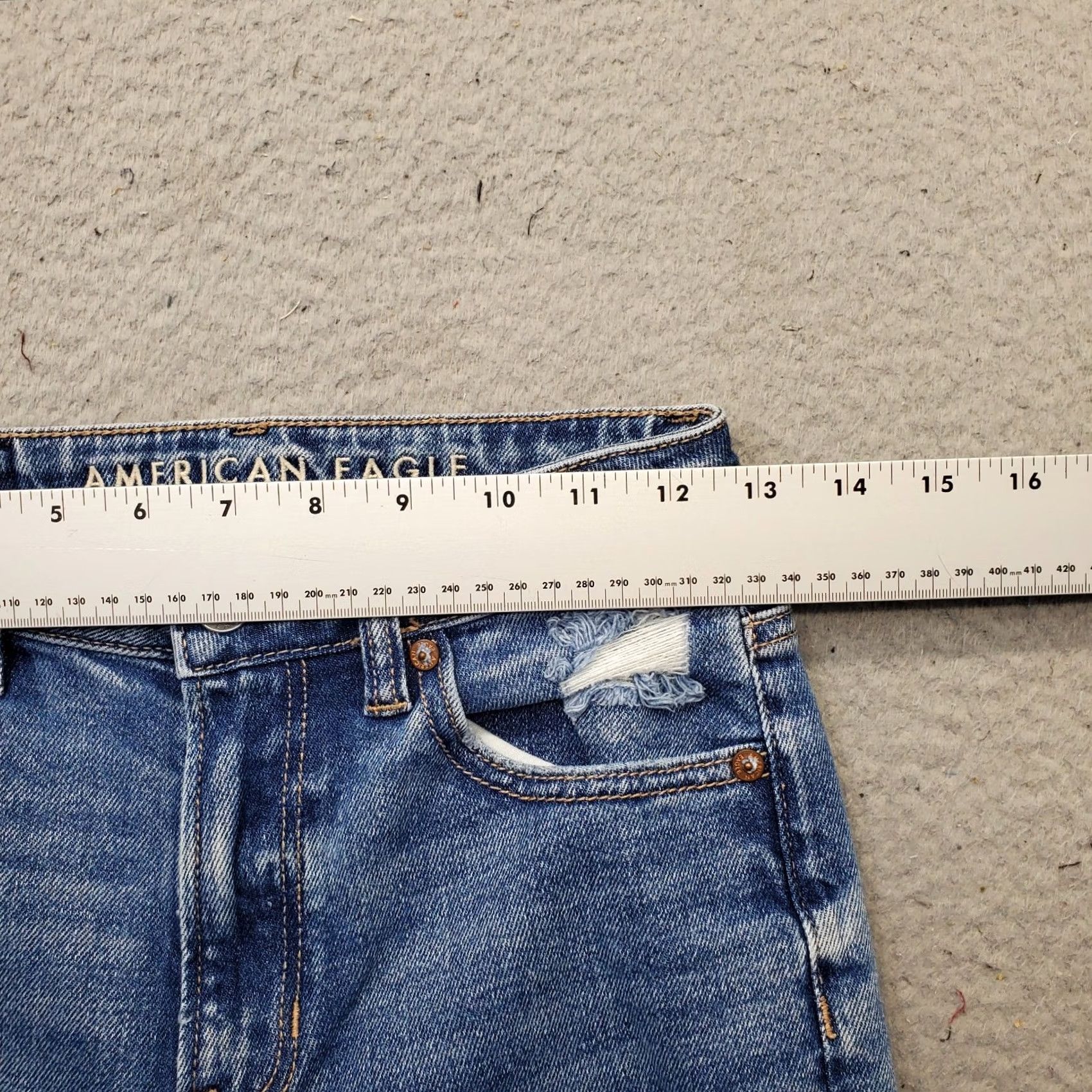 American Eagle Outfitters American Eagle Jeans Womens 00 Blue Denim Medium Wash Distressed Boho Streetwear Jeans Size 24" / US 00 / IT 34 - 6 Thumbnail
