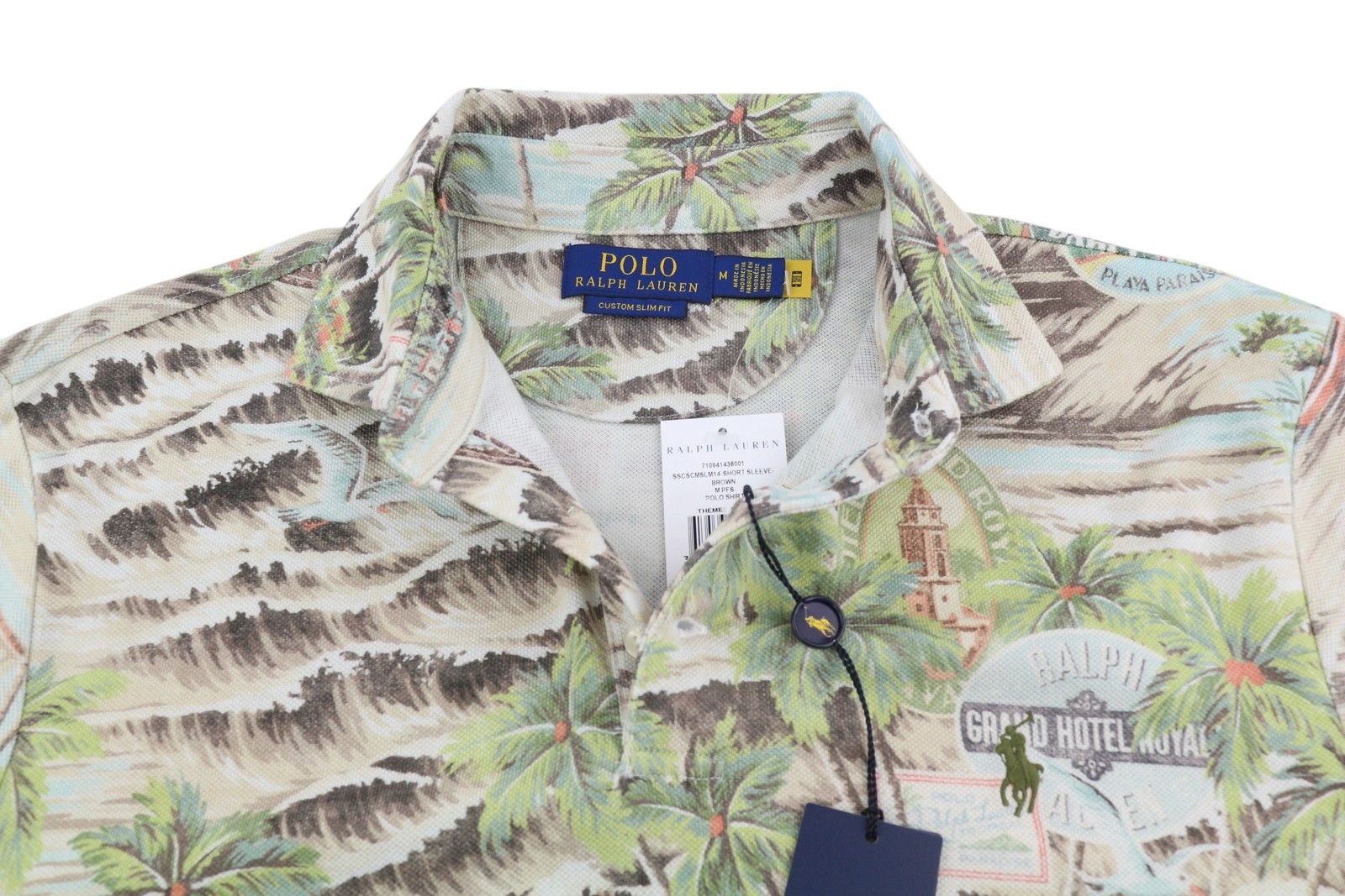Polo Ralph Lauren CUSTOM SLIM FIT M Palm Print Short Sleeve T-Shirt 84528 Size US M / EU 48-50 / 2 - 4 Thumbnail