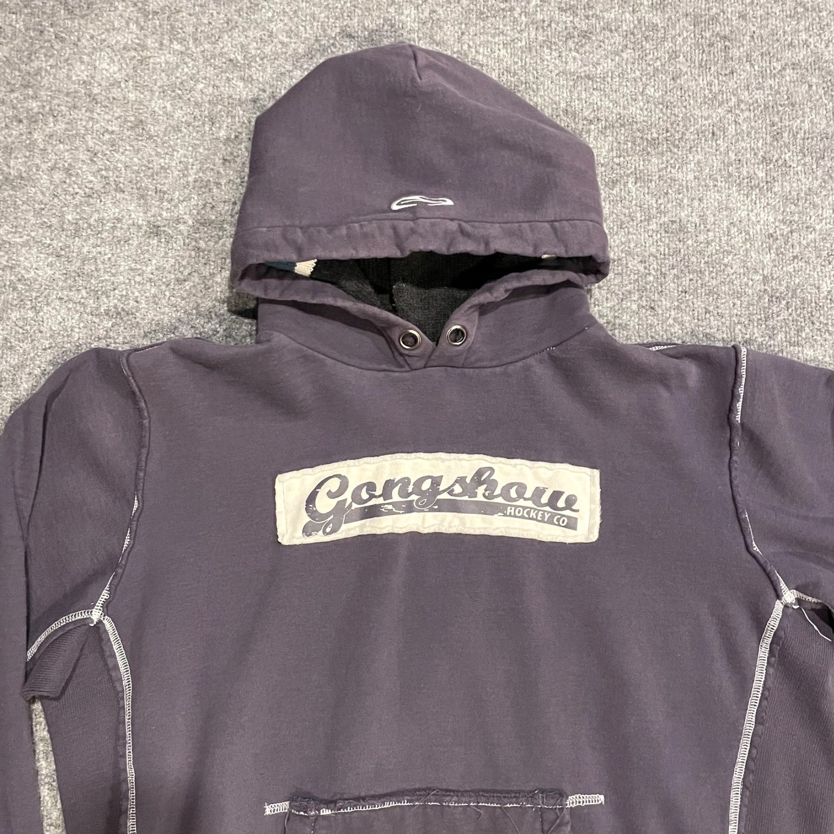 Vintage Gongshow Gear Hoodie Mens XL Purple Pullover Kangaroo Pocket Graphic Print Logo Embroidered Hooded Size US XL / EU 56 / 4 - 3 Thumbnail