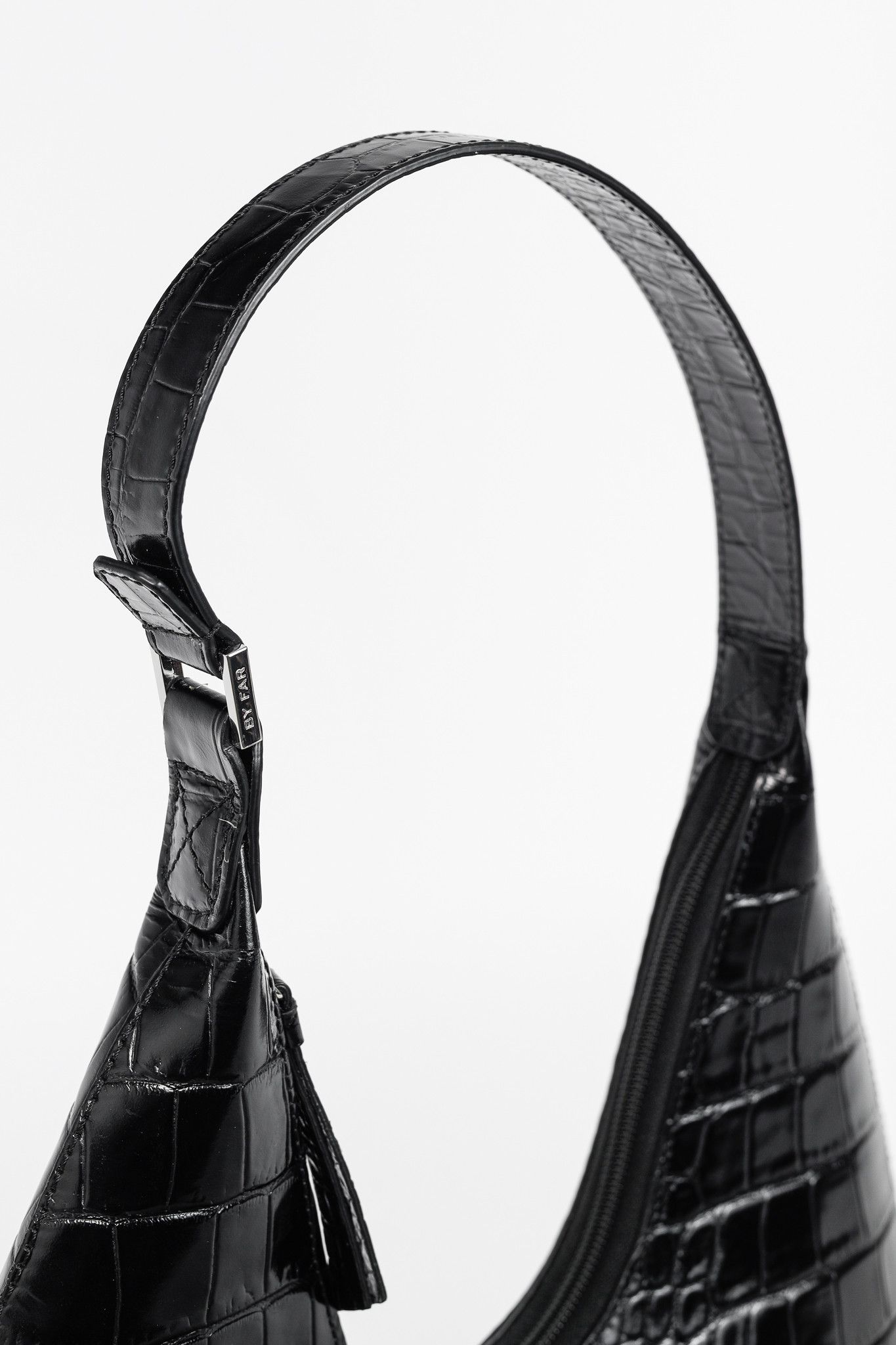 By Far BY FAR Amber Baby Crocodile-Embossed Leather Shoulder Bag Size ONE SIZE - 6 Thumbnail