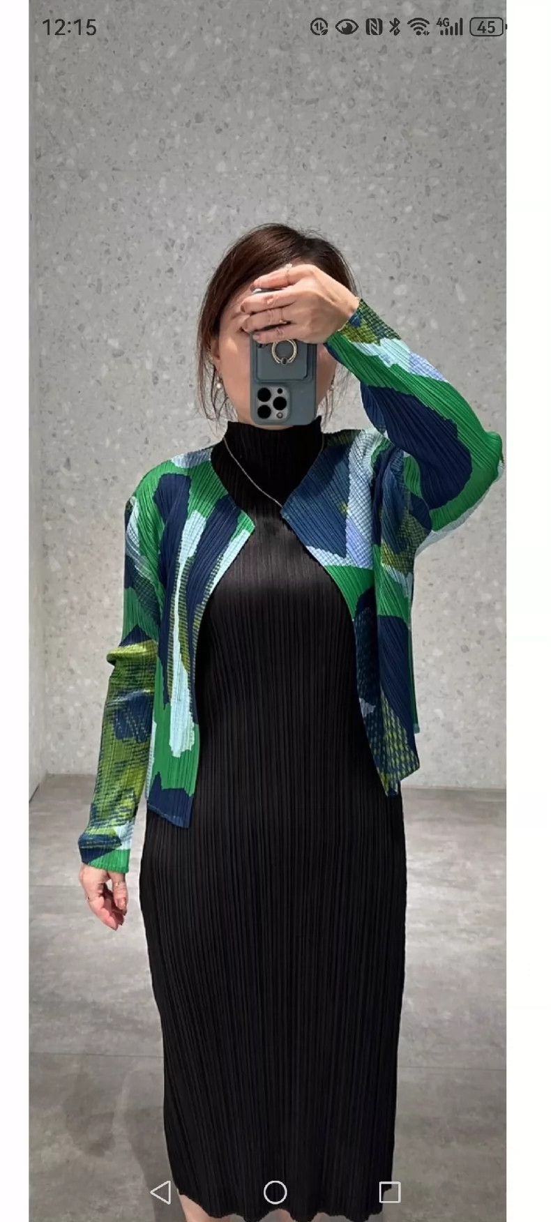 Issey Miyake Issey Miyake size:3 Blue and green pleated cardigan Size S / US 4 / IT 40 - 3 Thumbnail