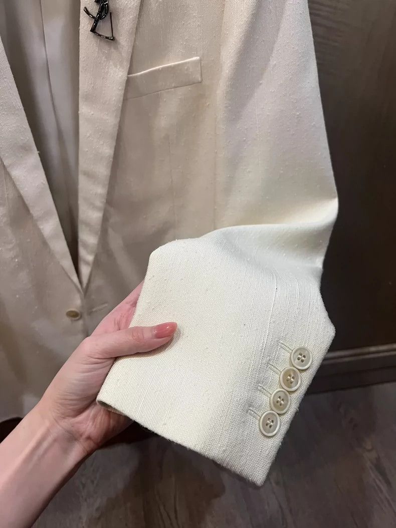 Saint Laurent Paris saint Laurent parisWhite textured blazer 2503-Nextarrow Size 52R - 6 Thumbnail