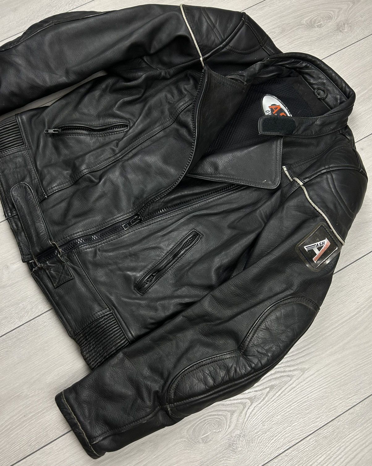 Vintage ASH racing vintage leather biker jacket Size US M / EU 48-50 / 2 - 3 Thumbnail
