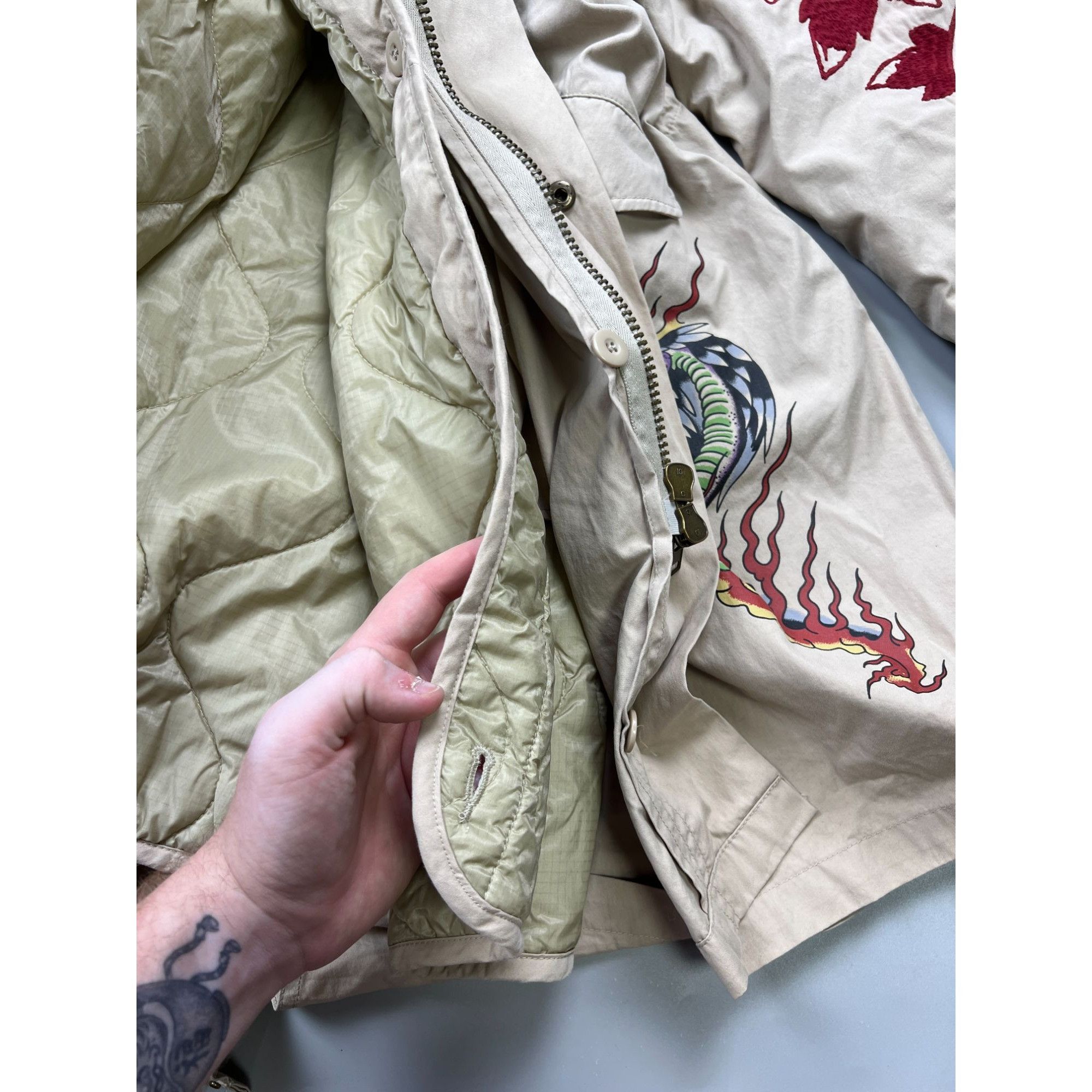 Ed Hardy Ed Hardy Military Lined Tattoo Parka (Y0944) Size US XL / EU 56 / 4 - 9 Thumbnail