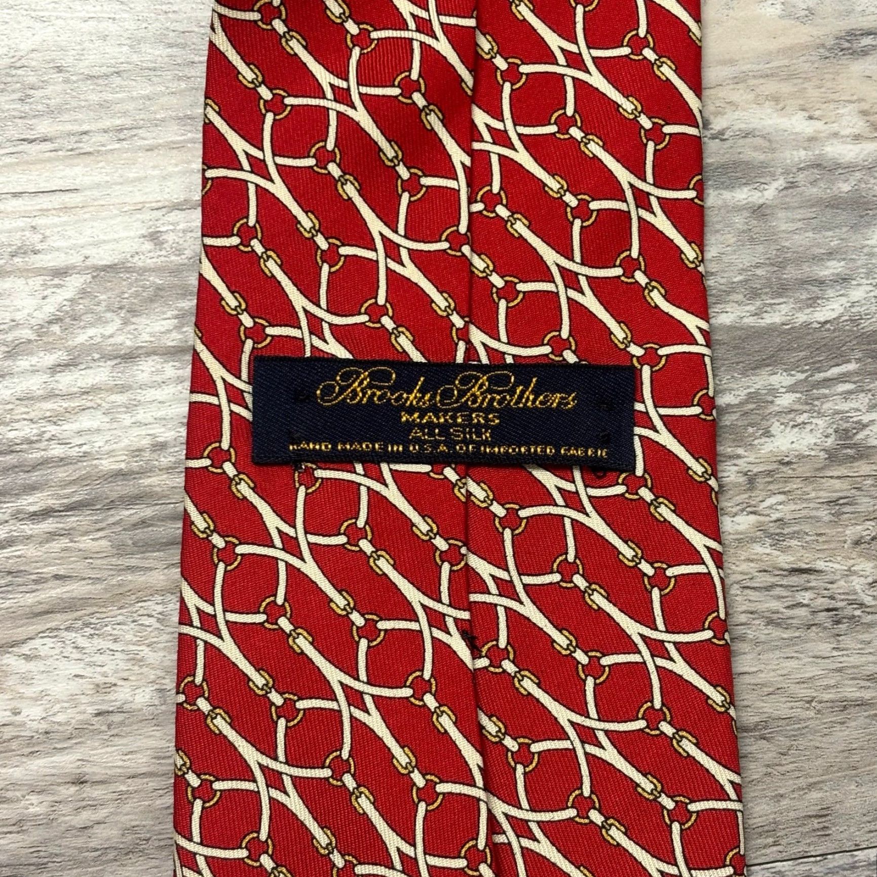 Brooks Brothers Brooks Brothers Makers Equestrian AOP Red Yellow Mens 58" Silk USA Made Neck Tie Size ONE SIZE - 3 Thumbnail